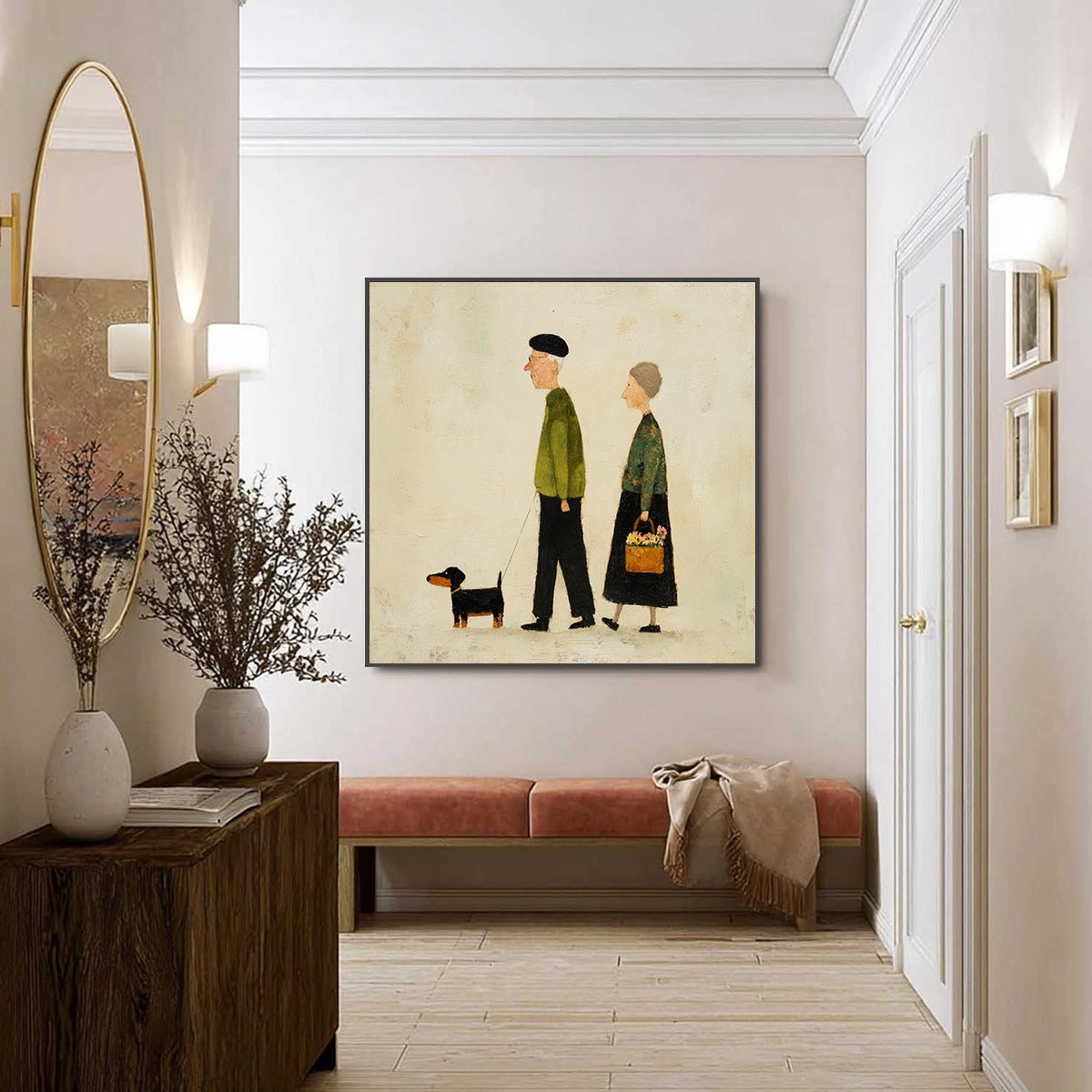 A LIFETIME'S WALK: Charming Figurative Art of an Elderly Couple and Their Dog - Image 2