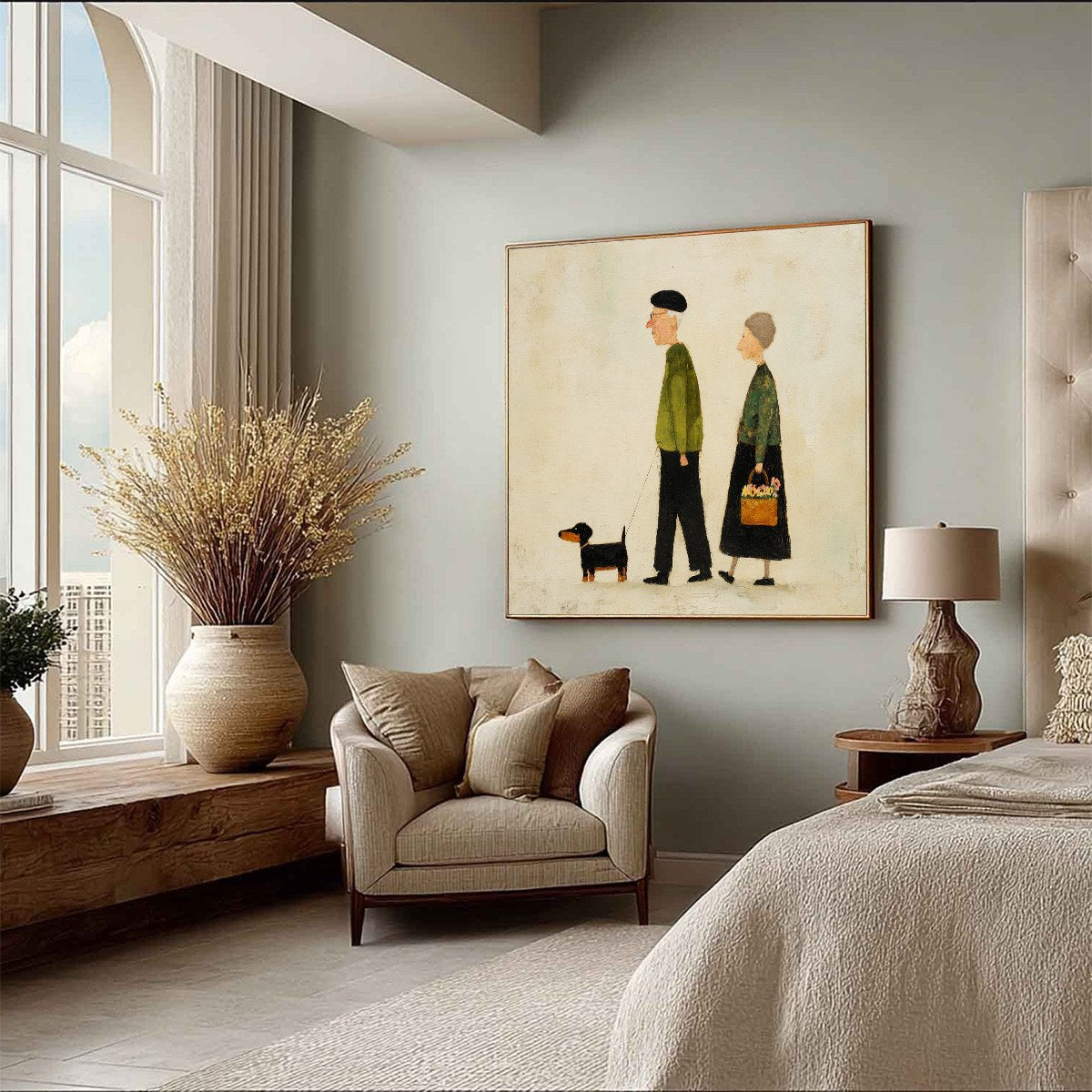 A LIFETIME'S WALK: Charming Figurative Art of an Elderly Couple and Their Dog - Image 8