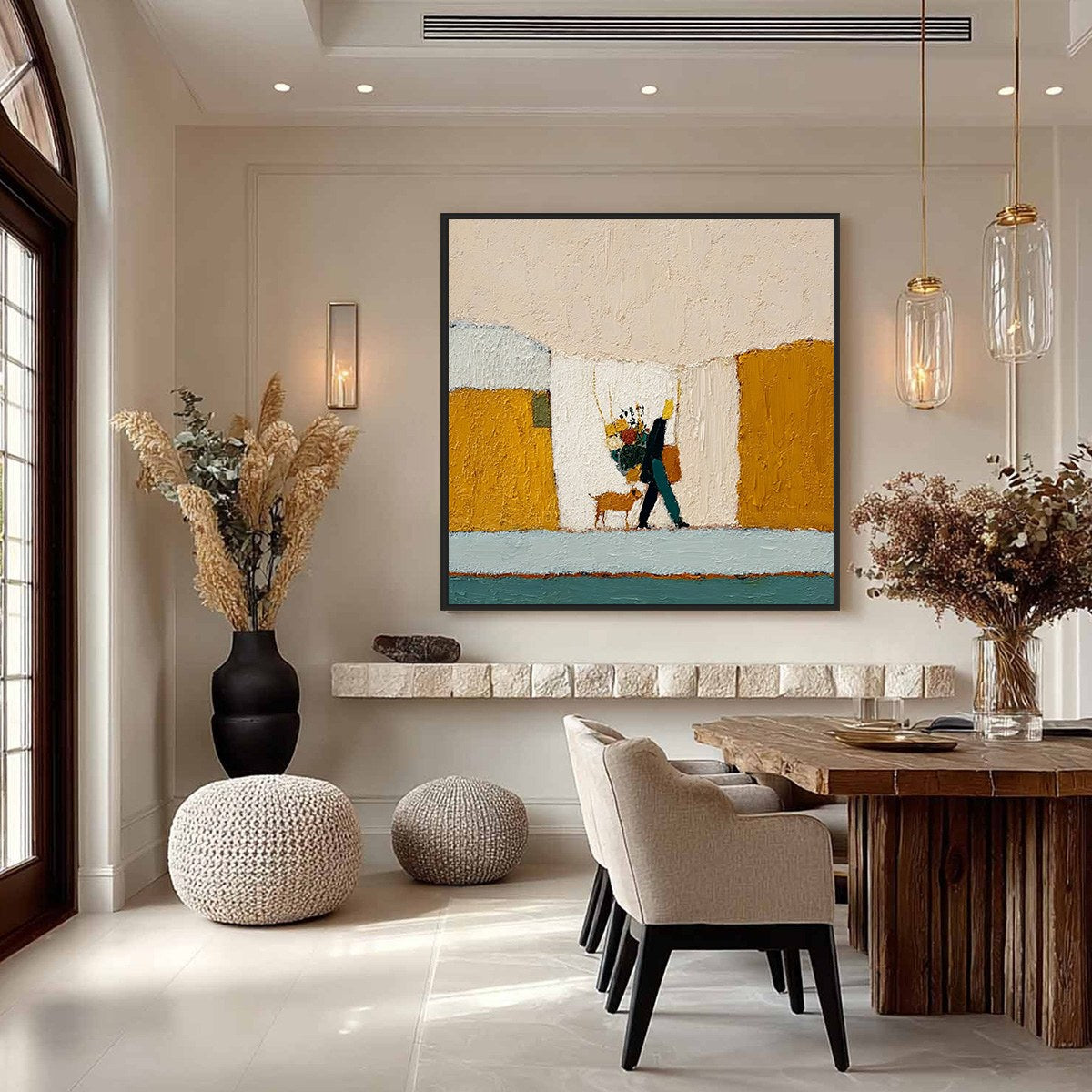 A SIMPLE PLEASURE: Textured Figurative Impasto Painting of a City Stroll - Image 4