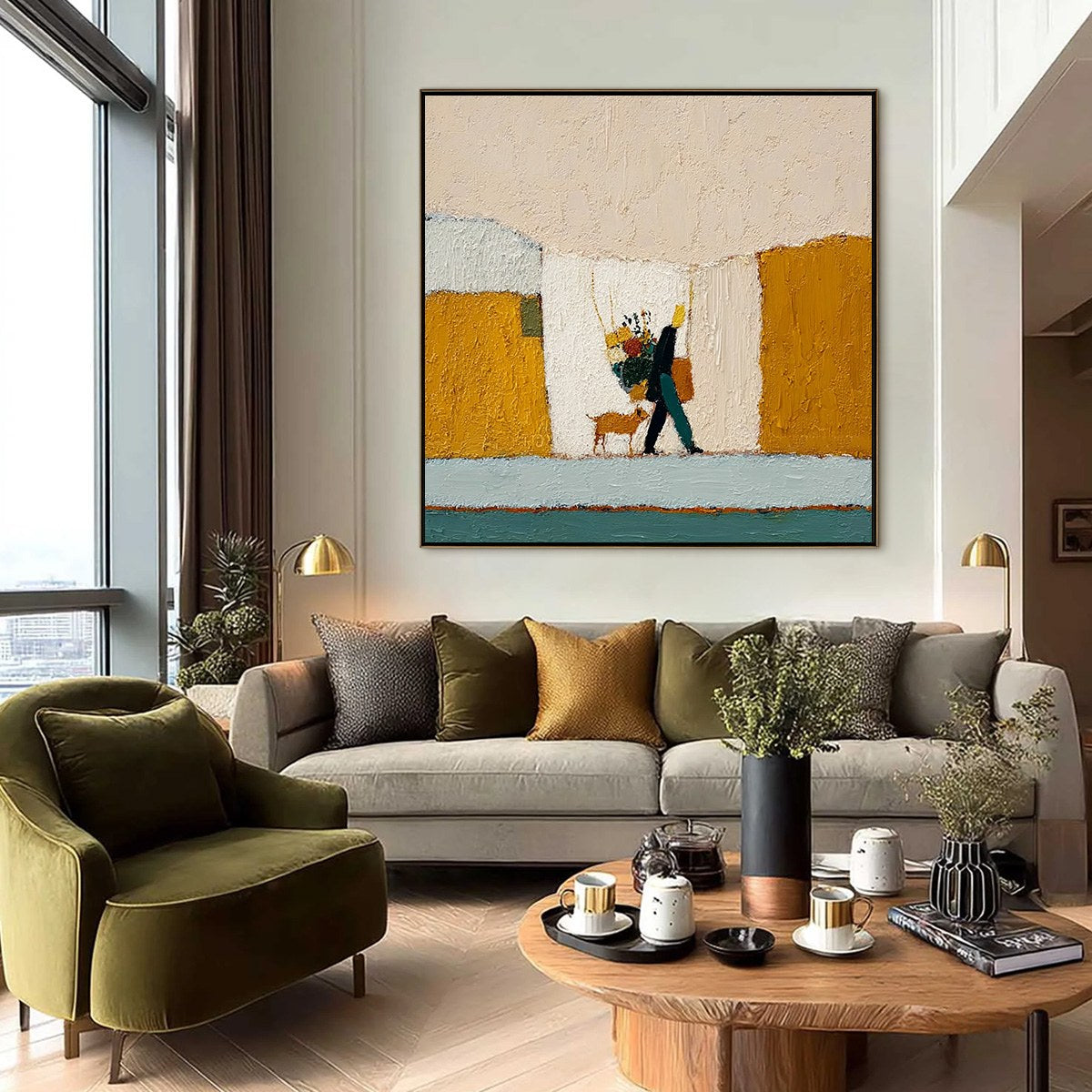 A SIMPLE PLEASURE: Textured Figurative Impasto Painting of a City Stroll - Image 6