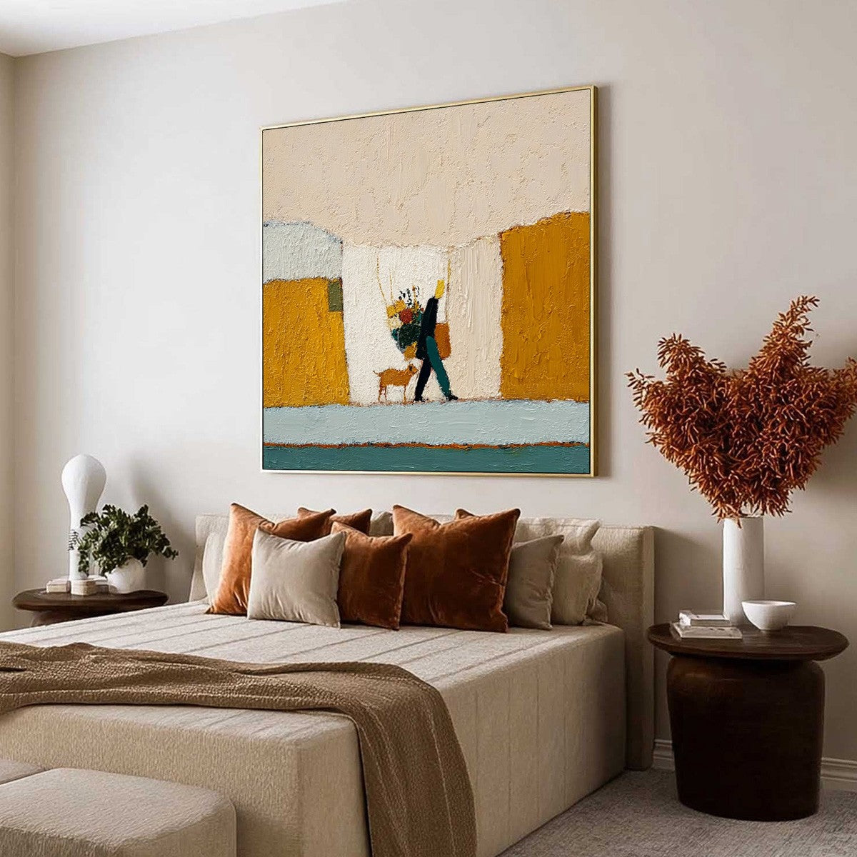 A SIMPLE PLEASURE: Textured Figurative Impasto Painting of a City Stroll - Image 7