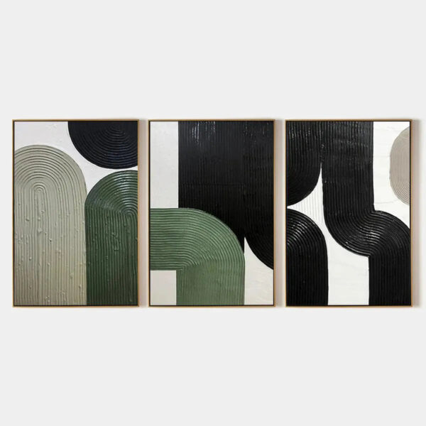 ARCHES TRIPTYCH: Minimalist Textured Abstract Painting Set of 3