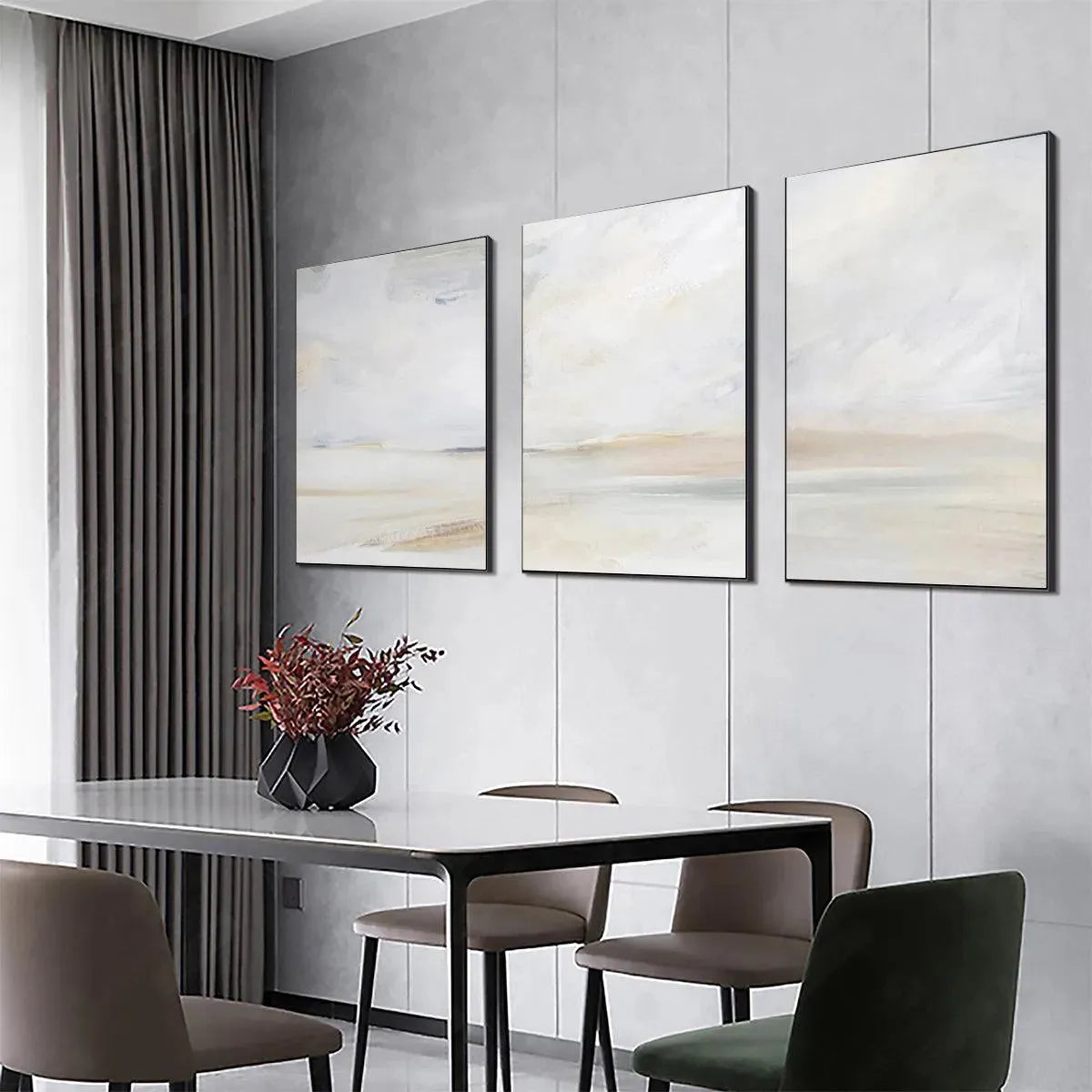 ABSTRACT BEACH TRIPTYCH: Minimalist Beach Painting Set of 3 - Image 6