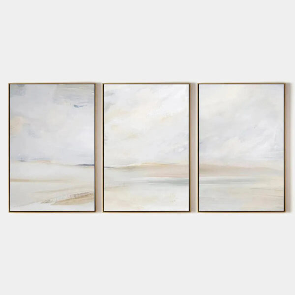 ABSTRACT BEACH TRIPTYCH: Minimalist Beach Painting Set of 3