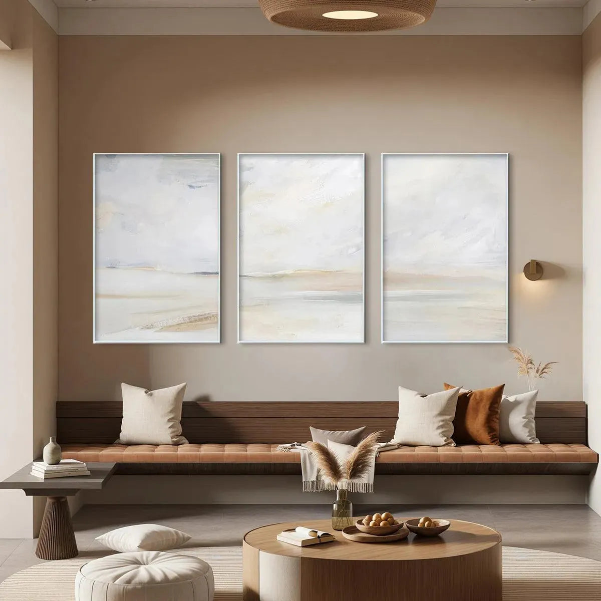 ABSTRACT BEACH TRIPTYCH: Minimalist Beach Painting Set of 3 - Image 8