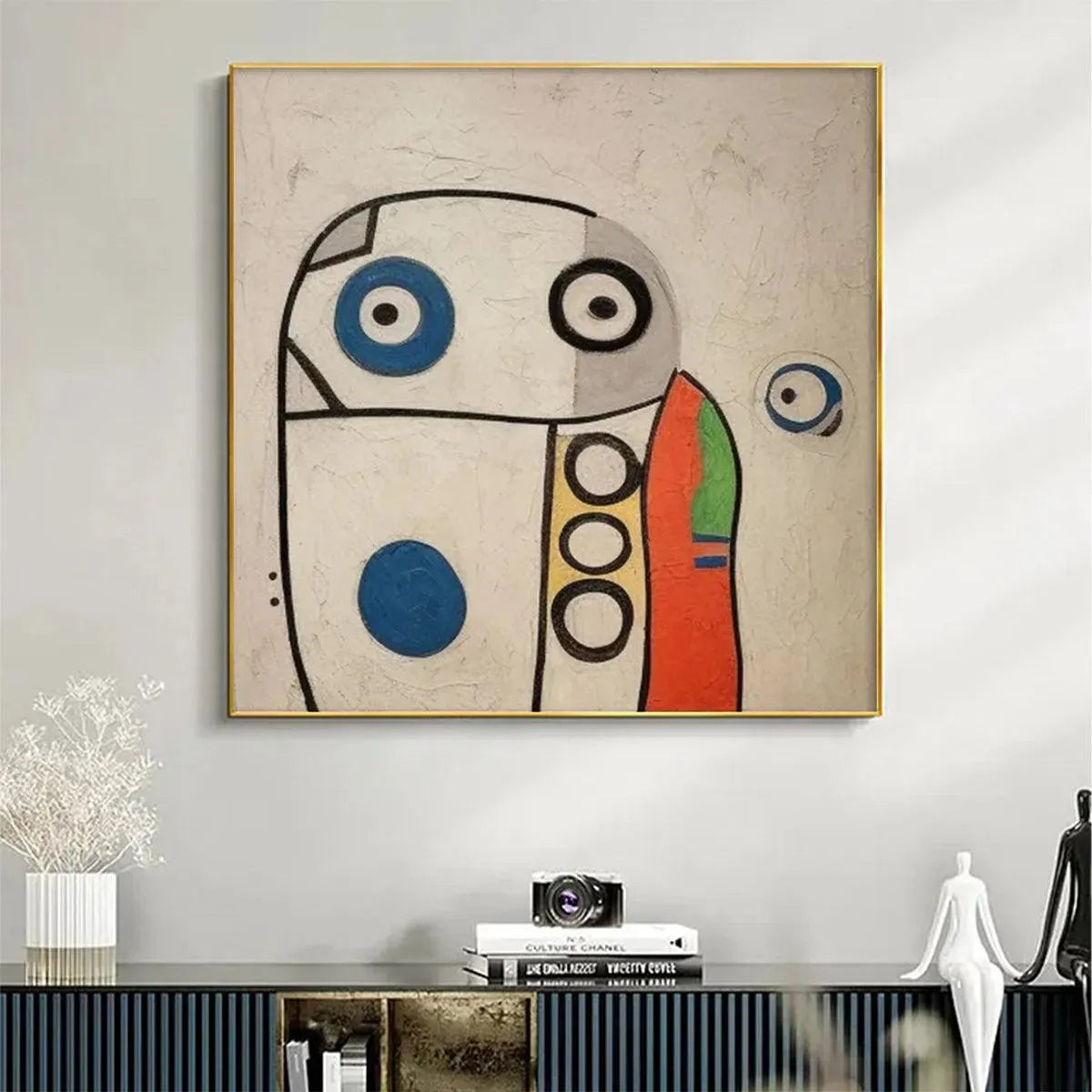 ABSTRACT FIGURE: Colorful Abstract Painting, Square Wall Art - Image 2