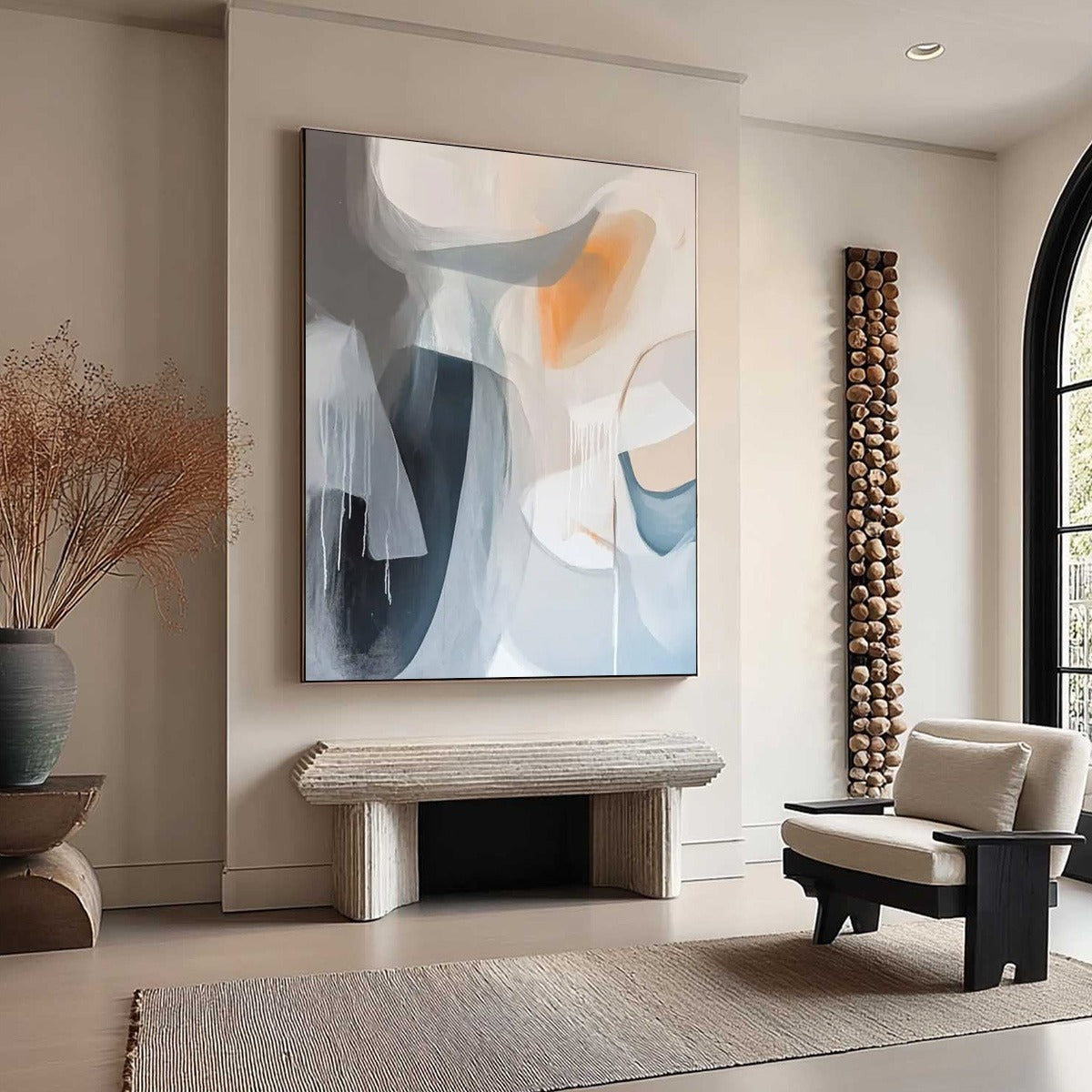 ABSTRACT FLOW: Modern Minimalist Abstract Oil Painting - Image 4