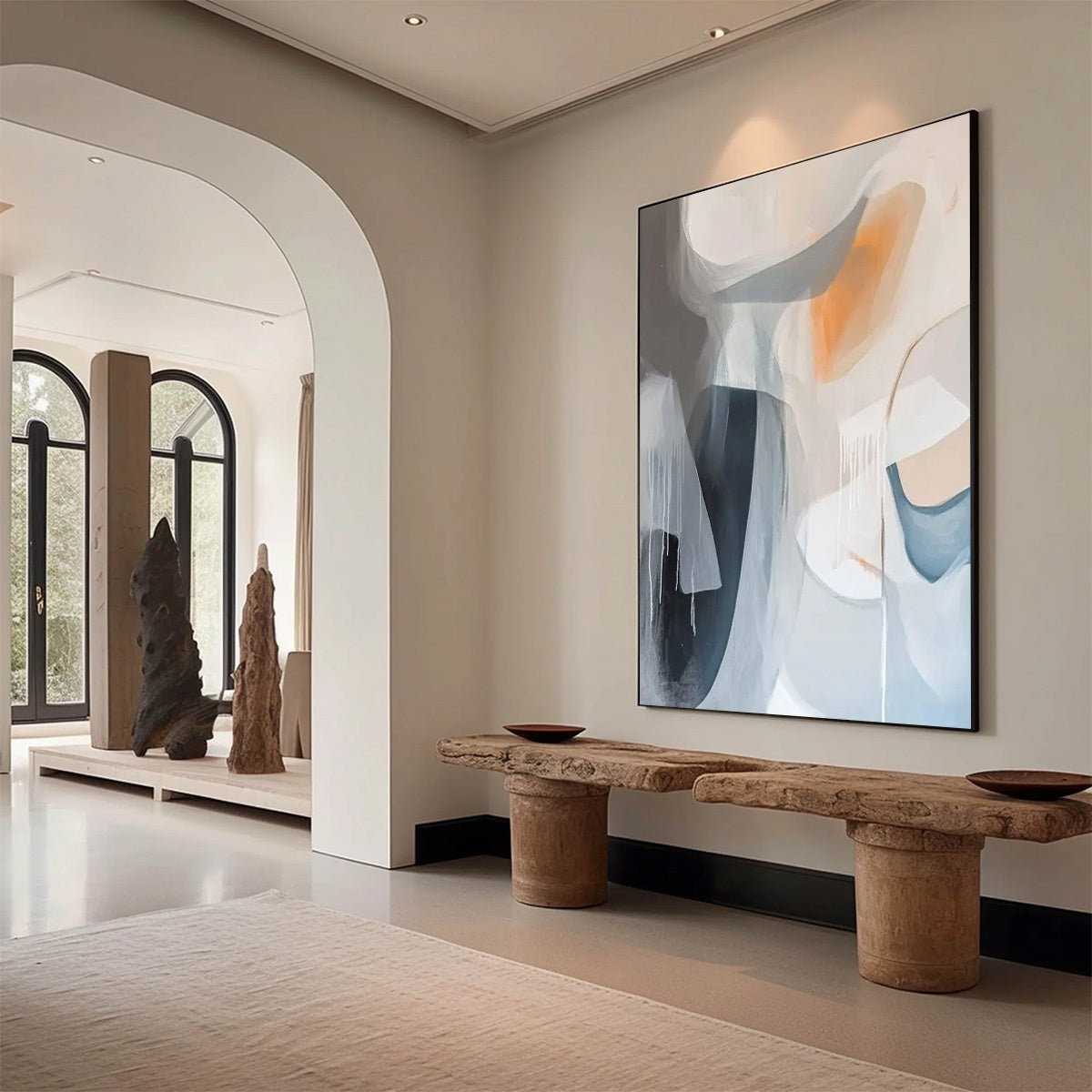 ABSTRACT FLOW: Modern Minimalist Abstract Oil Painting - Image 3