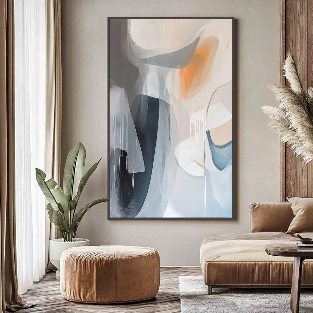 ABSTRACT FLOW: Modern Minimalist Abstract Oil Painting - Image 5