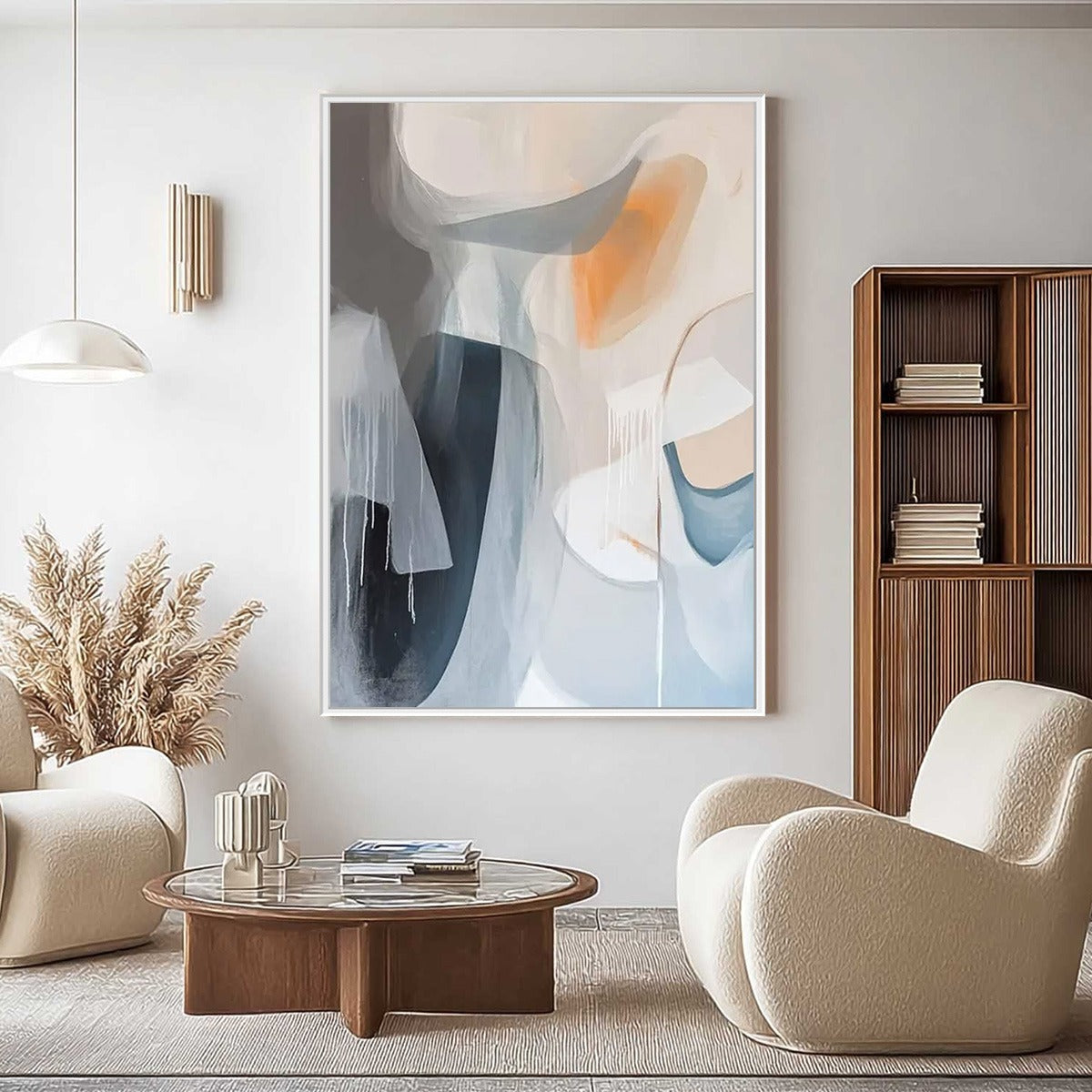 ABSTRACT FLOW: Modern Minimalist Abstract Oil Painting - Image 6