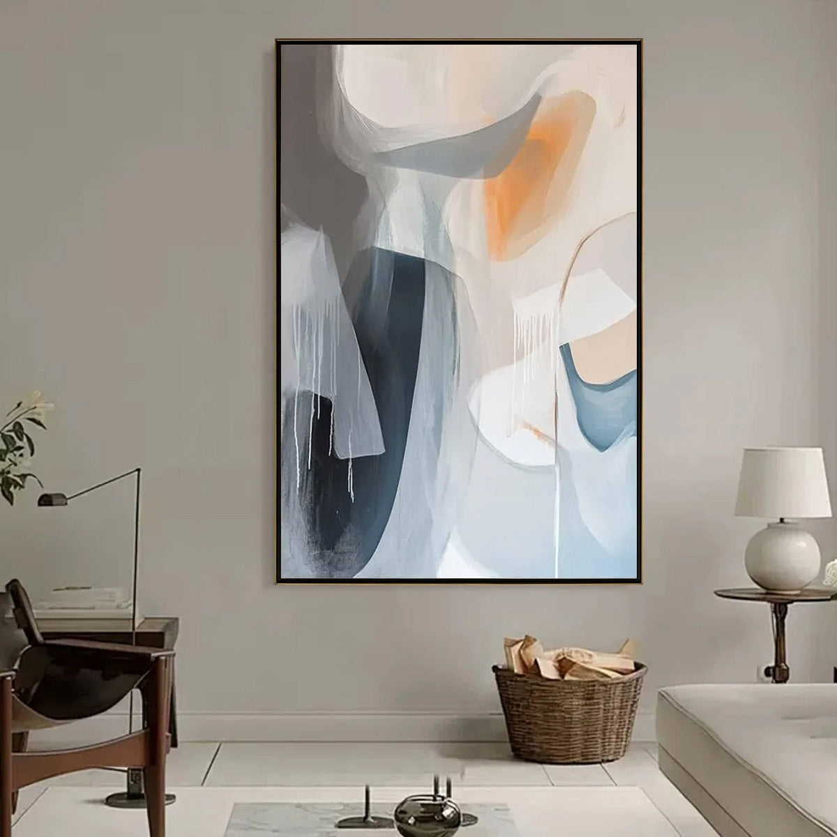 ABSTRACT FLOW: Modern Minimalist Abstract Oil Painting - Image 2