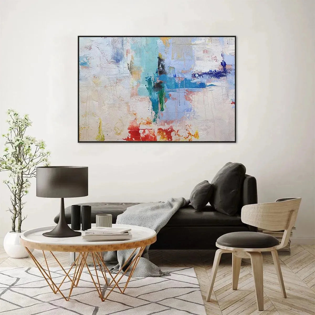 ABSTRACT LAND: Textured Abstract Painting, Colorful Wall Art, Modern Art, Panoramic, Horizontal Canvas - Image 5