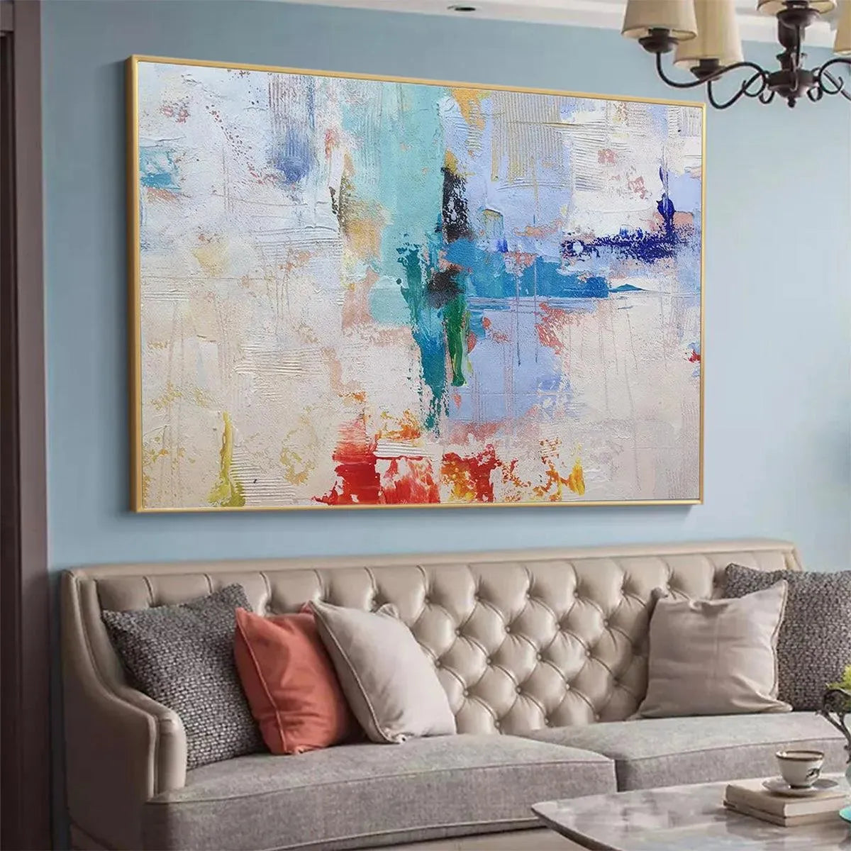 ABSTRACT LAND: Textured Abstract Painting, Colorful Wall Art, Modern Art, Panoramic, Horizontal Canvas - Image 6