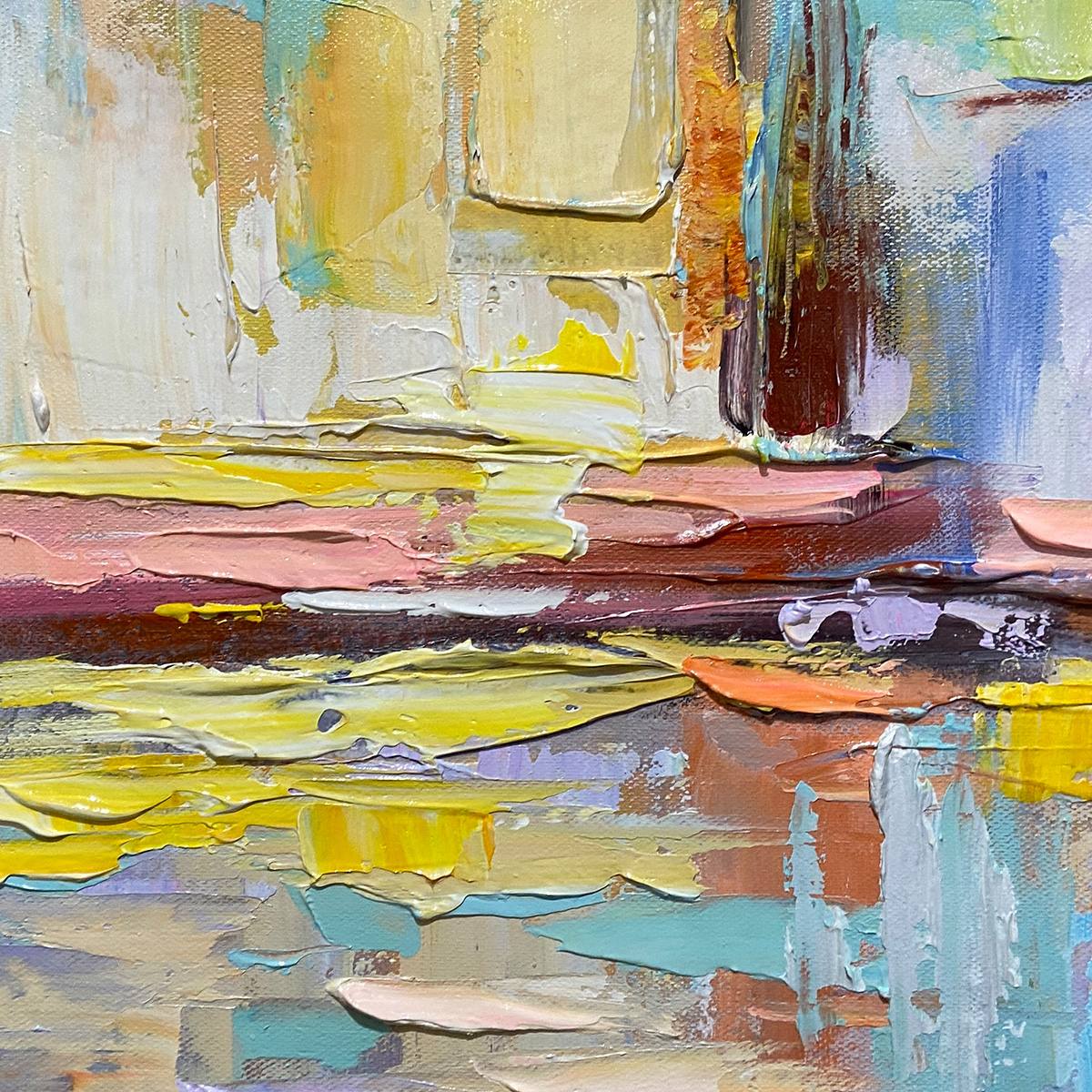 ABSTRACT SEASCAPE TRIPTYCH: Impasto Seascape Painting Set of 3 - Image 6