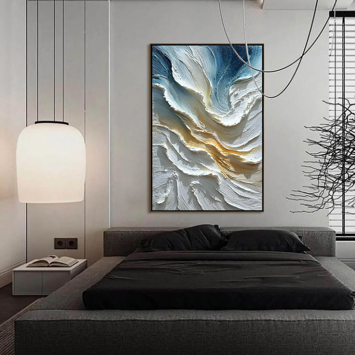 AEGEAN CREST: Textured Abstract Seascape Oil Painting - Image 4