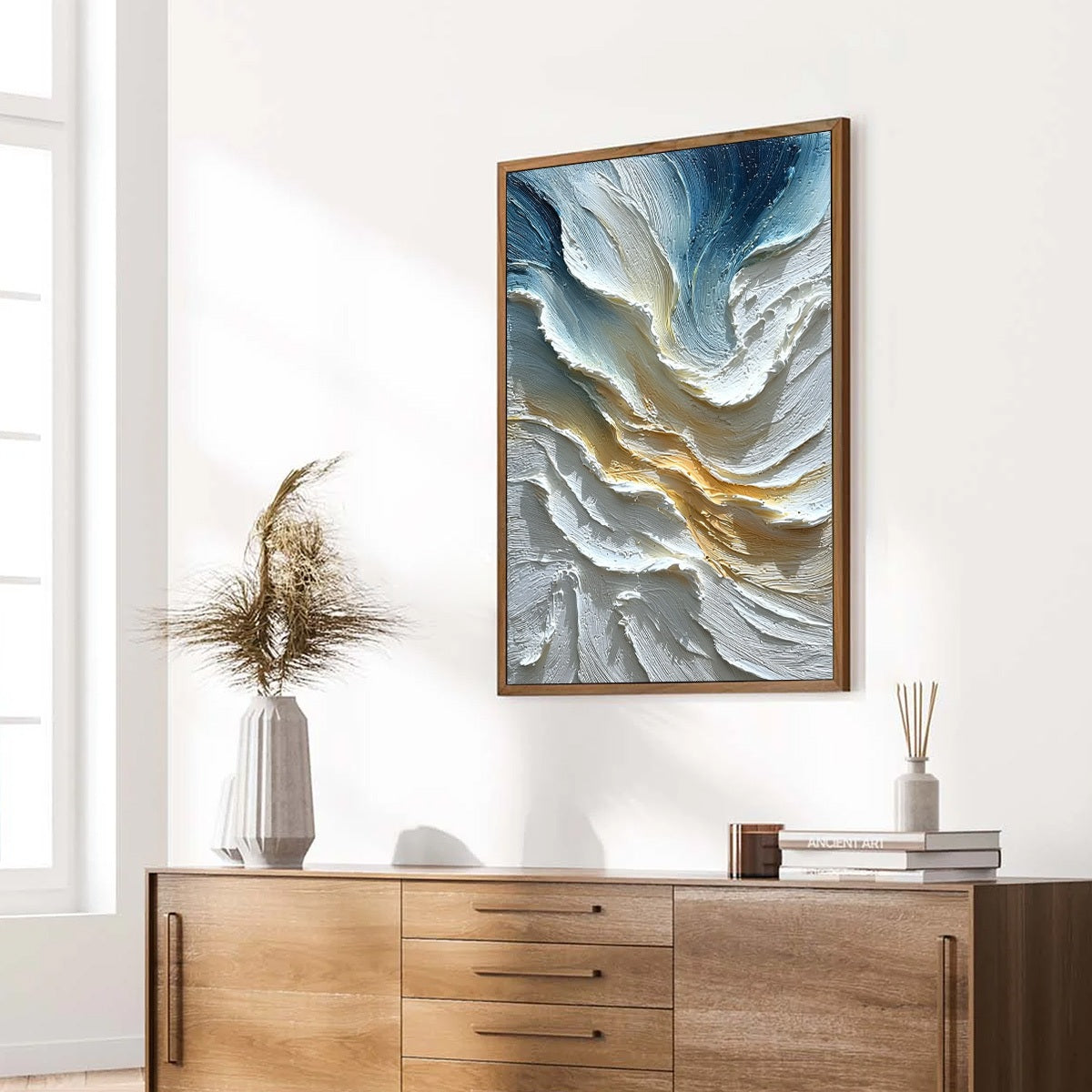 AEGEAN CREST: Textured Abstract Seascape Oil Painting - Image 8
