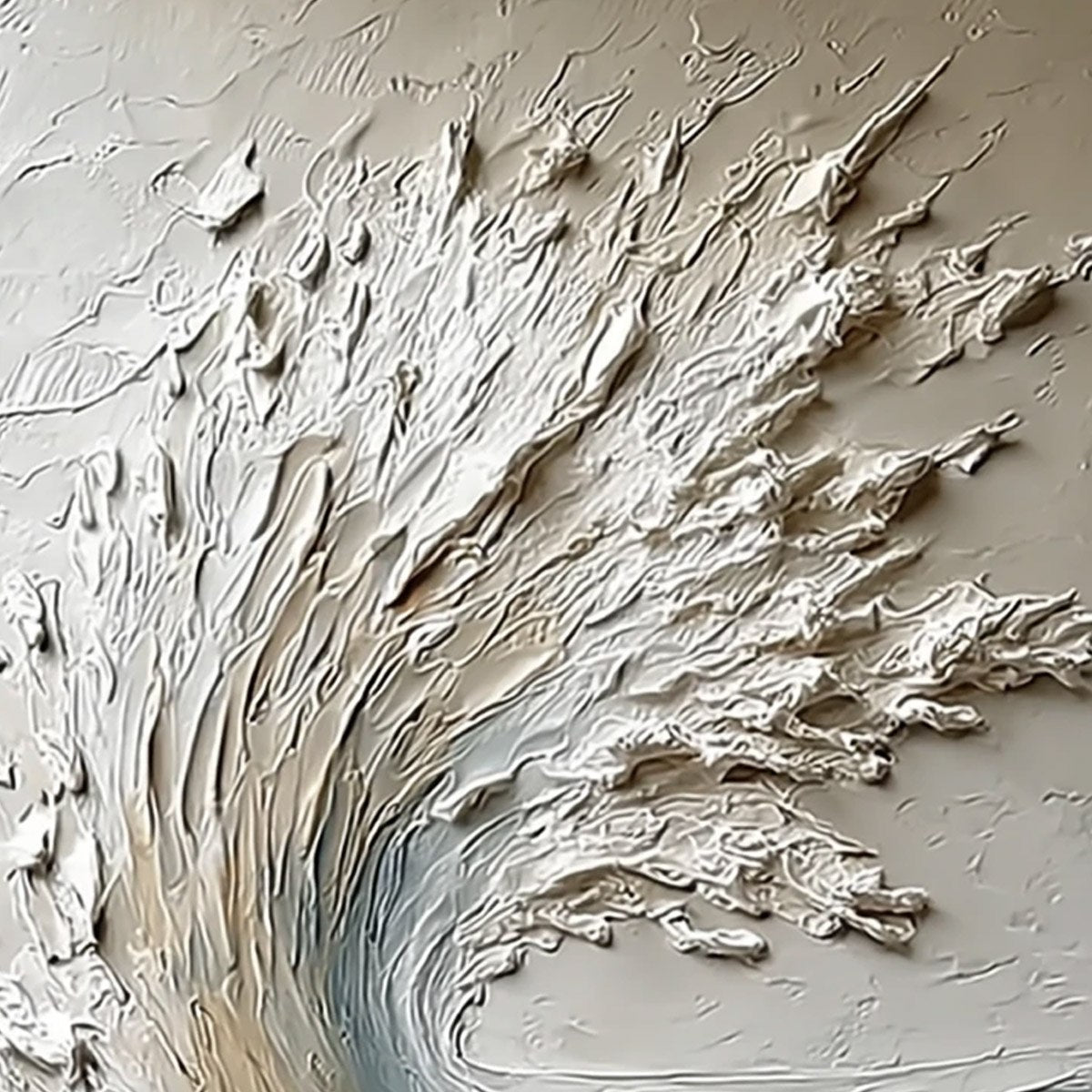 AEGEAN CREST: Vertical Textured Impasto Ocean Wave Painting - Image 3