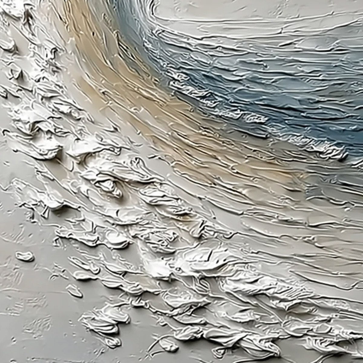 AEGEAN CREST: Vertical Textured Impasto Ocean Wave Painting - Image 5