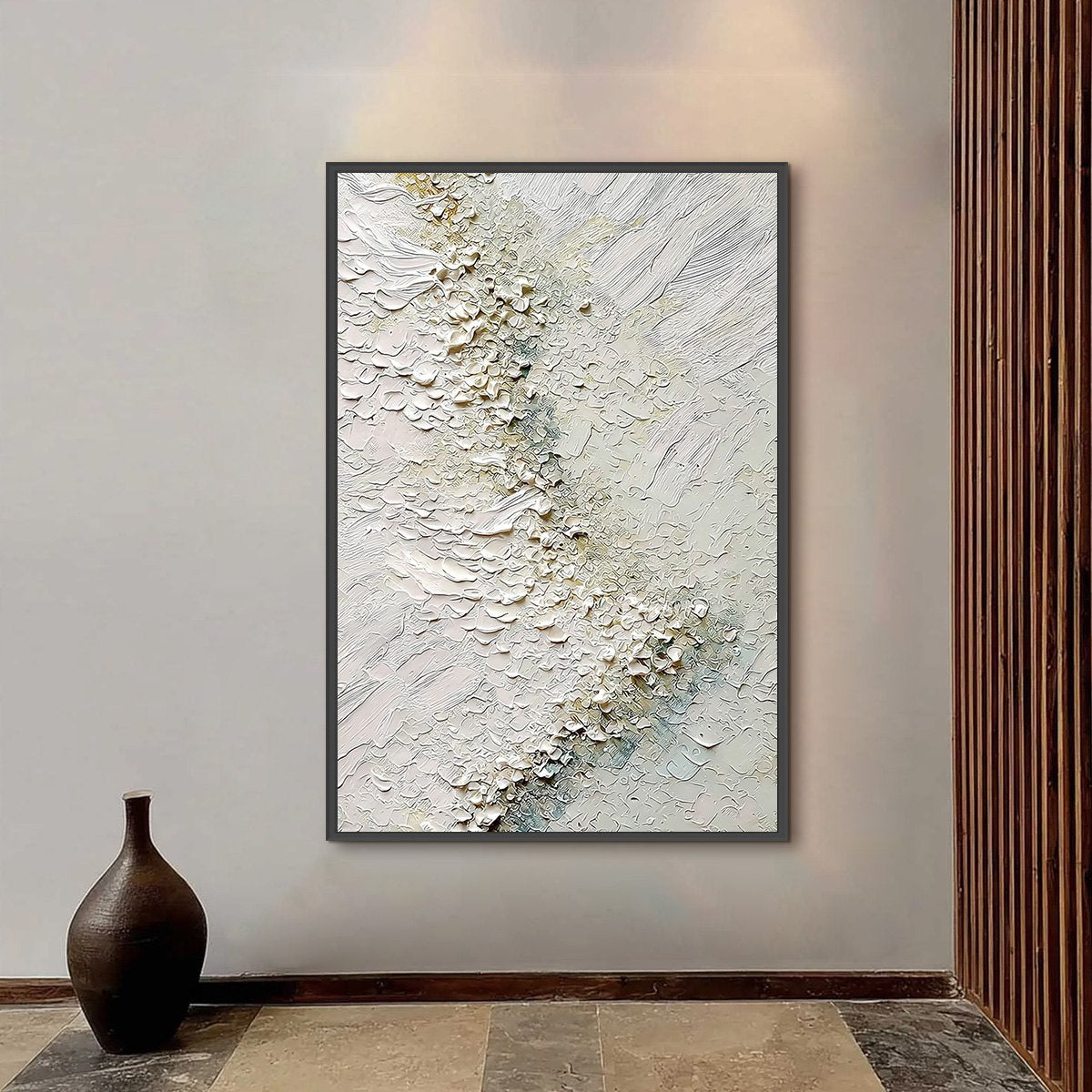AEGEAN FOAM: Heavily Textured Wabi Sabi Abstract Painting - Image 6