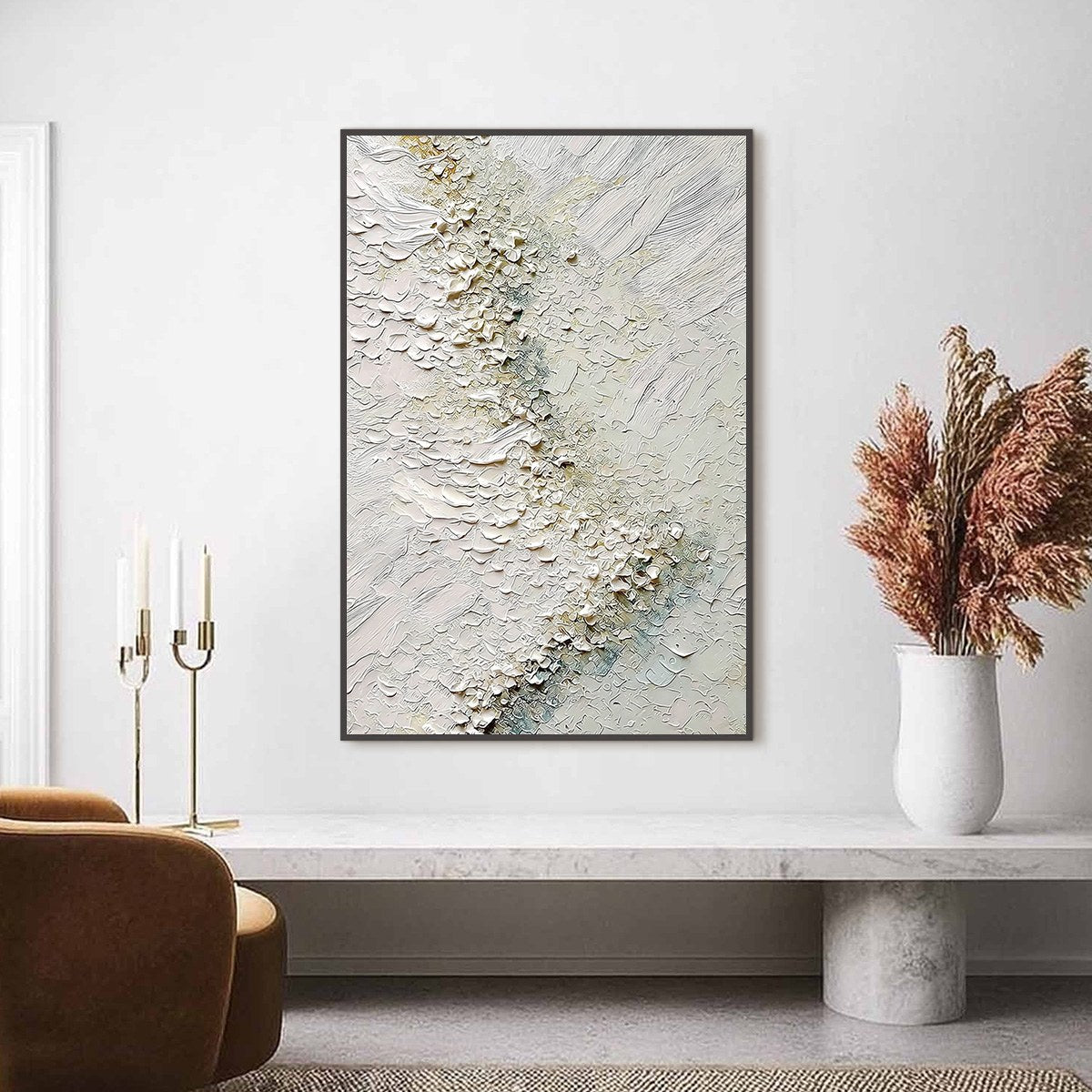 AEGEAN FOAM: Heavily Textured Wabi Sabi Abstract Painting - Image 2