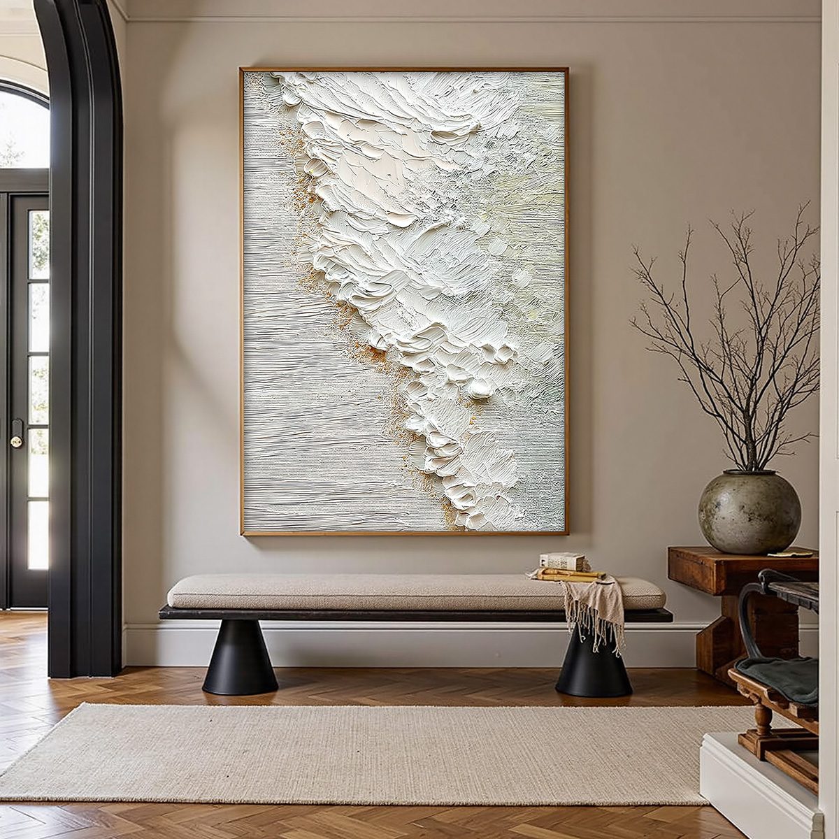 AEGEAN FOAM: Textured Wabi Sabi Abstract Ocean Art - Image 2