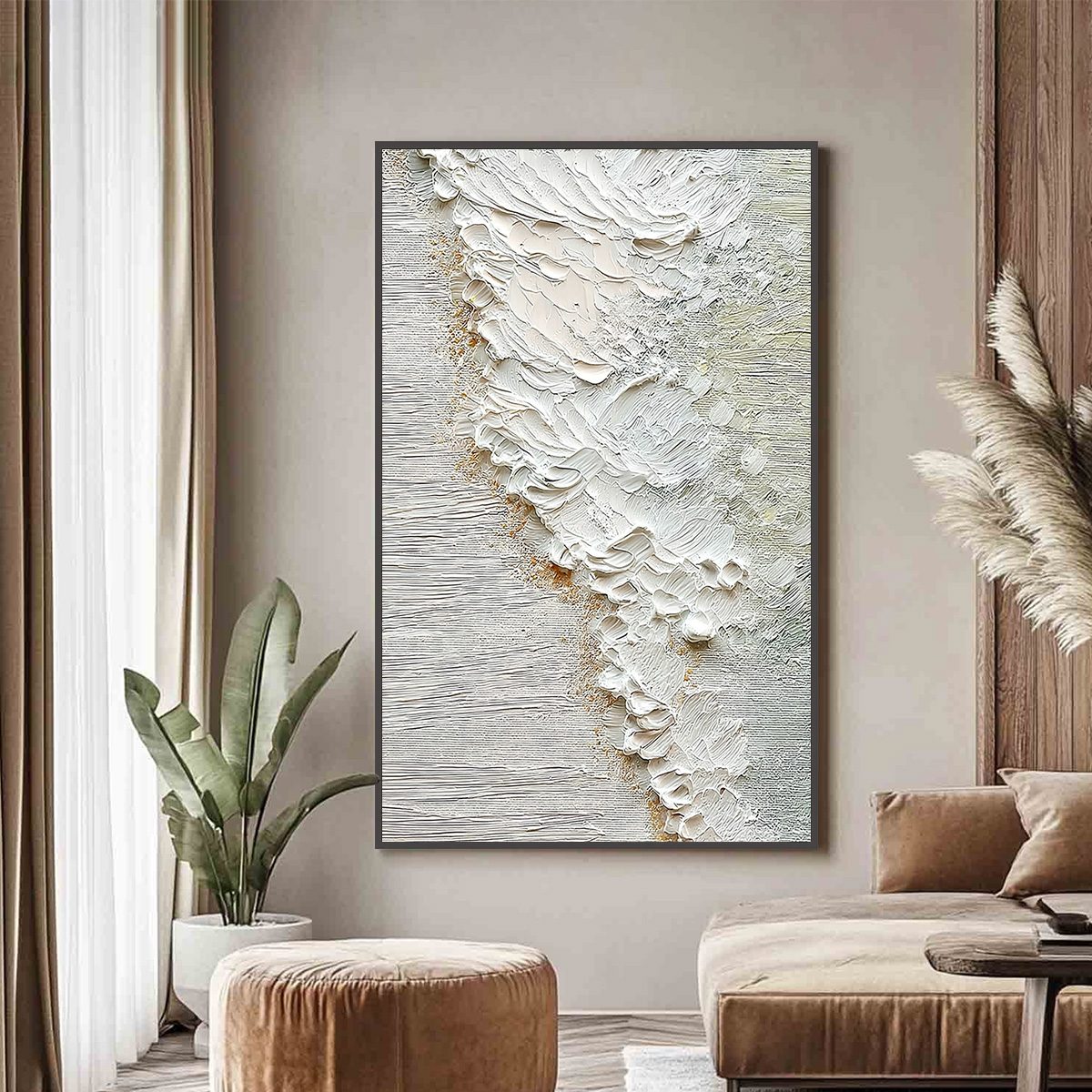 AEGEAN FOAM: Textured Wabi Sabi Abstract Ocean Art - Image 4
