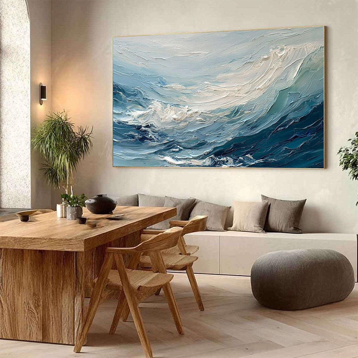 AEGEAN SURGE: Textured Abstract Ocean Wave Painting - Image 7