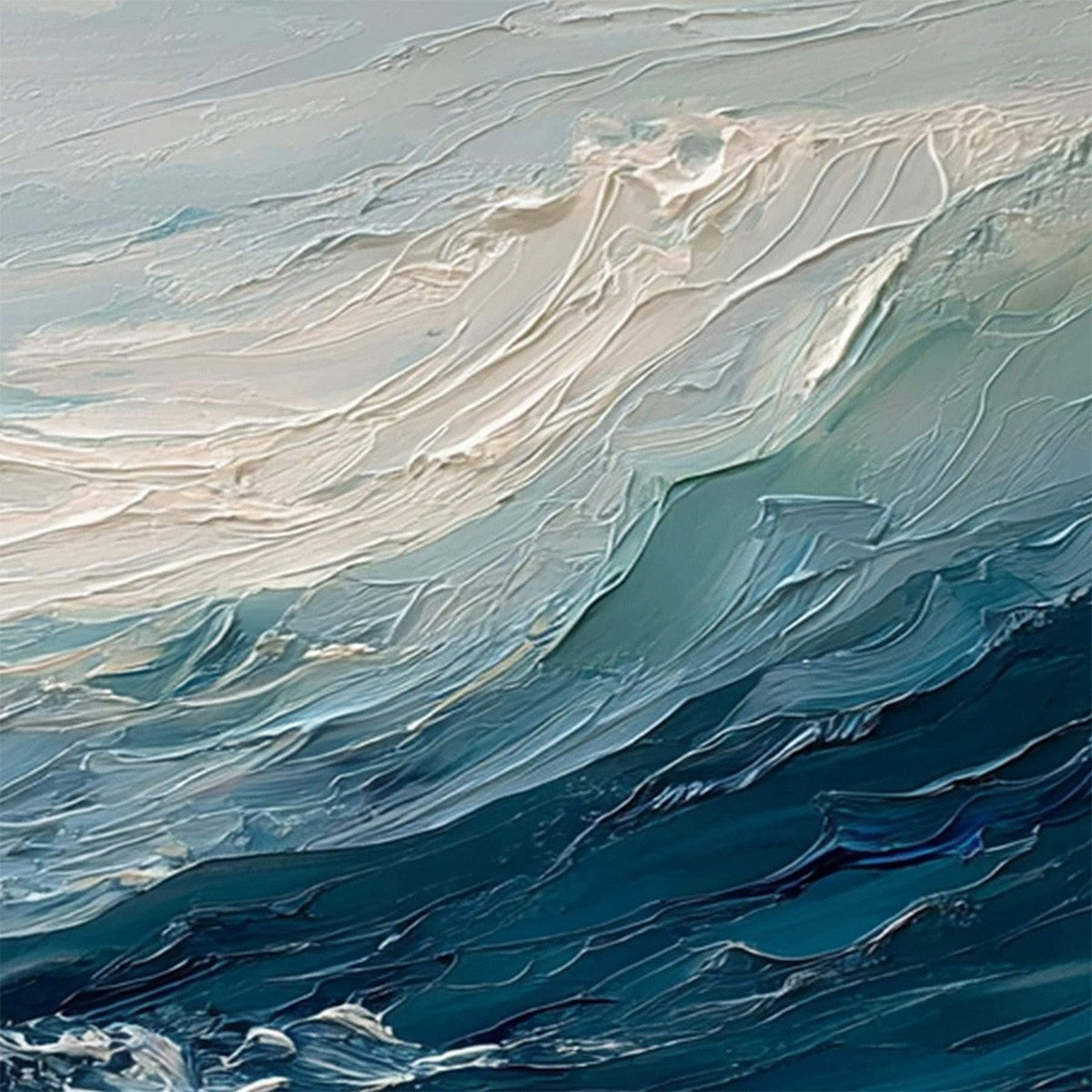 AEGEAN SURGE: Textured Abstract Ocean Wave Painting - Image 5