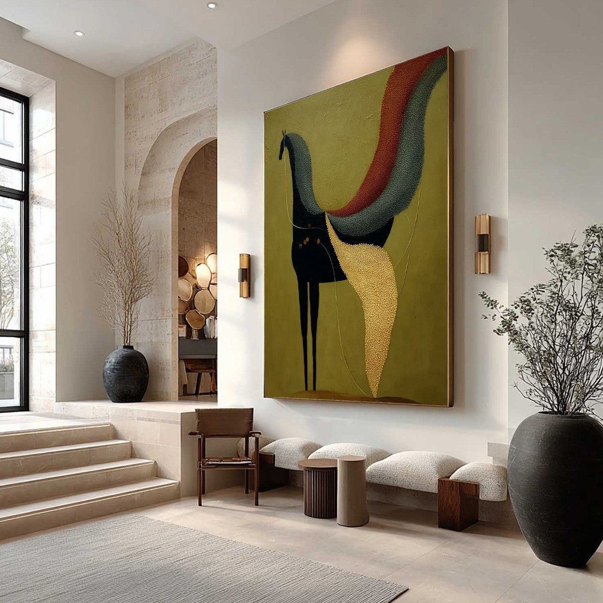 AEON'S TAPESTRY: Textured Wabi Sabi Abstract Horse Painting - Image 7