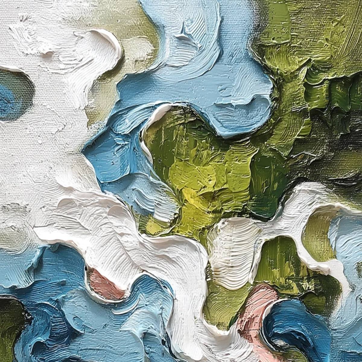 AERIALIS: Heavy Texture Abstract Landscape Oil Painting - Image 3