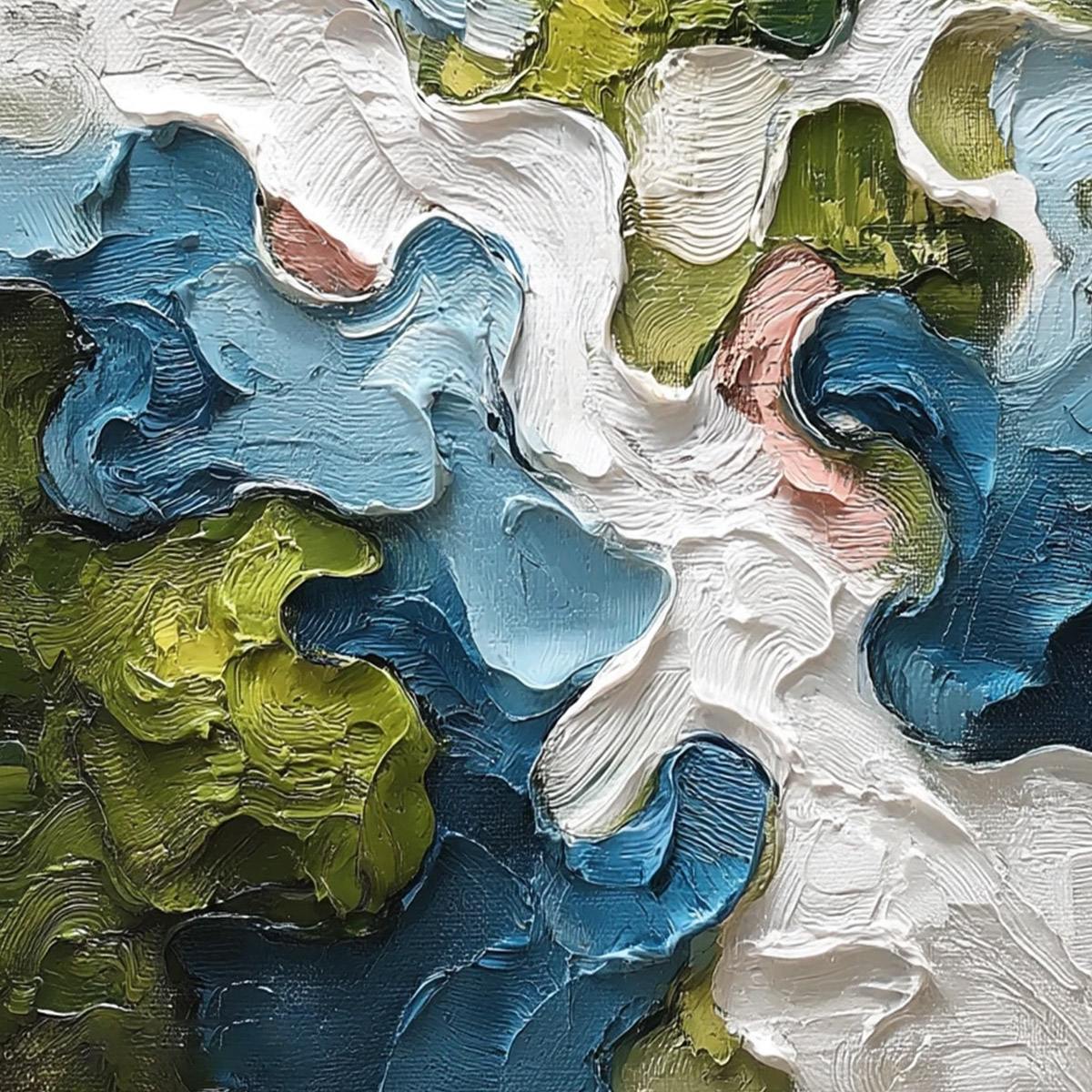 AERIALIS: Heavy Texture Abstract Landscape Oil Painting - Image 5