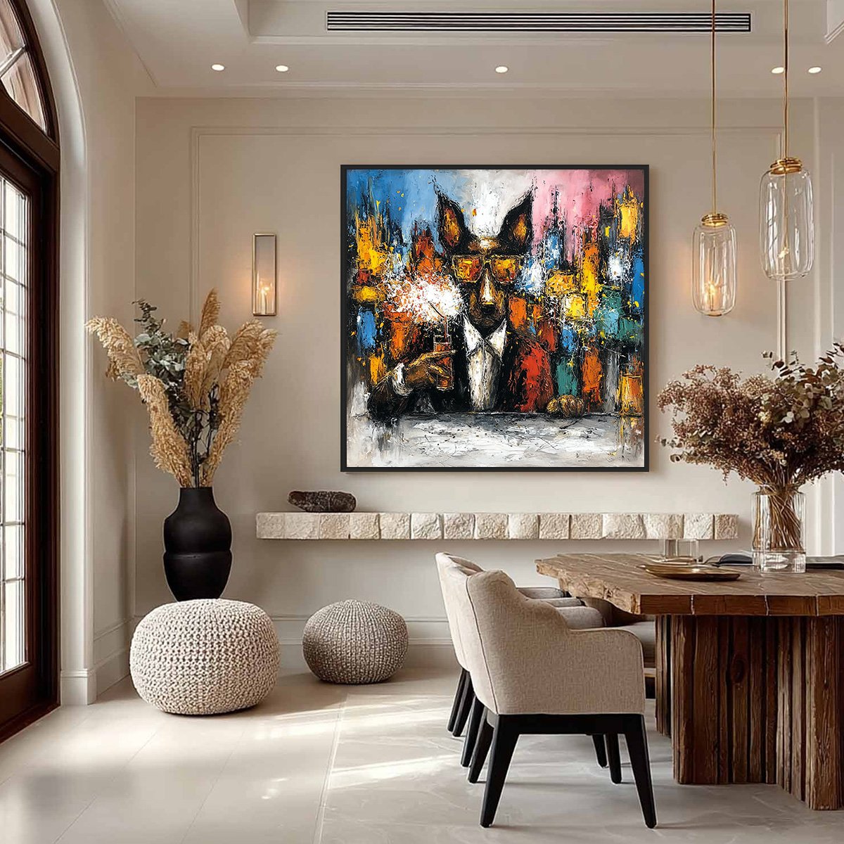 AFTER HOURS Abstract Dog Oil Painting | Colorful Modern Art - Image 4