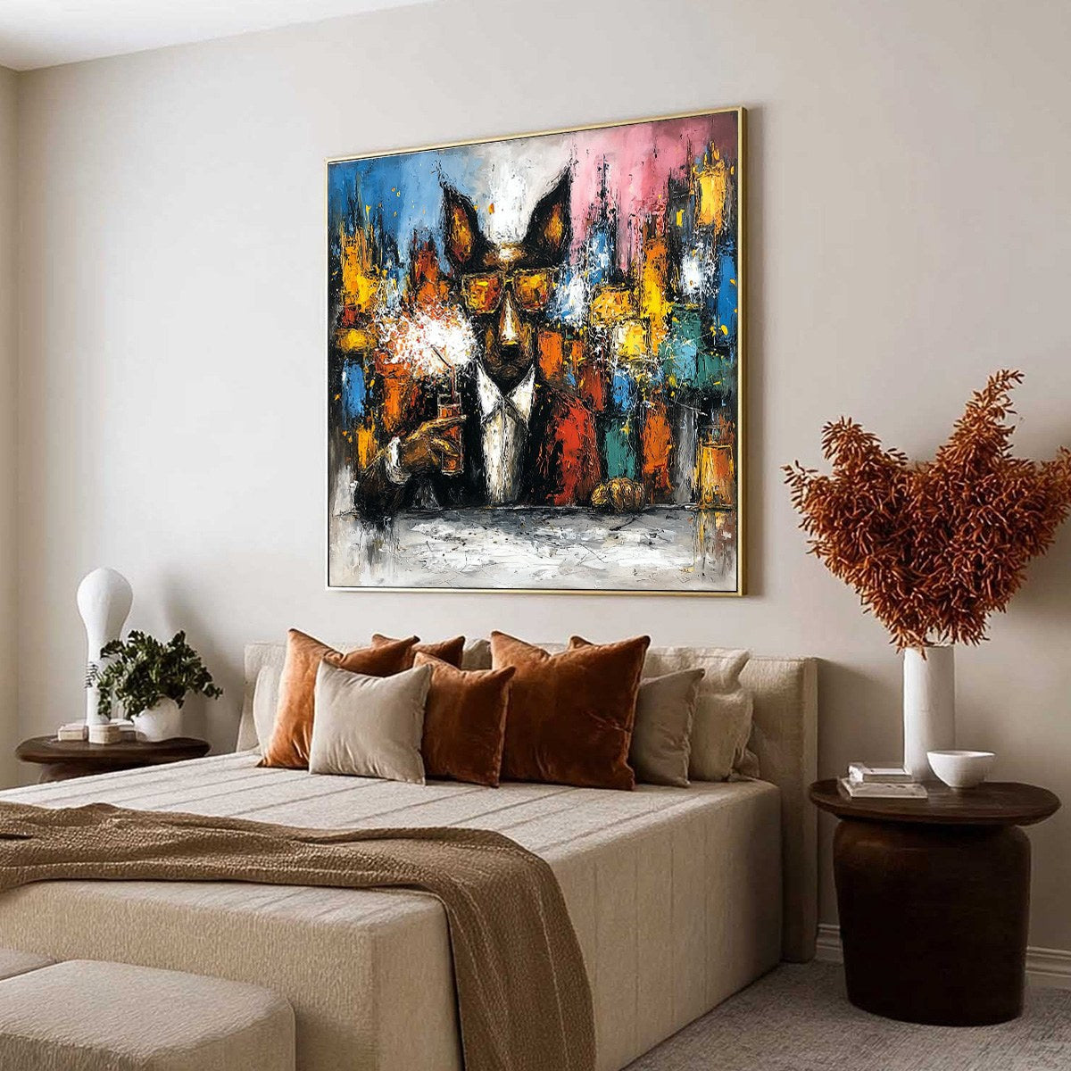 AFTER HOURS Abstract Dog Oil Painting | Colorful Modern Art - Image 7