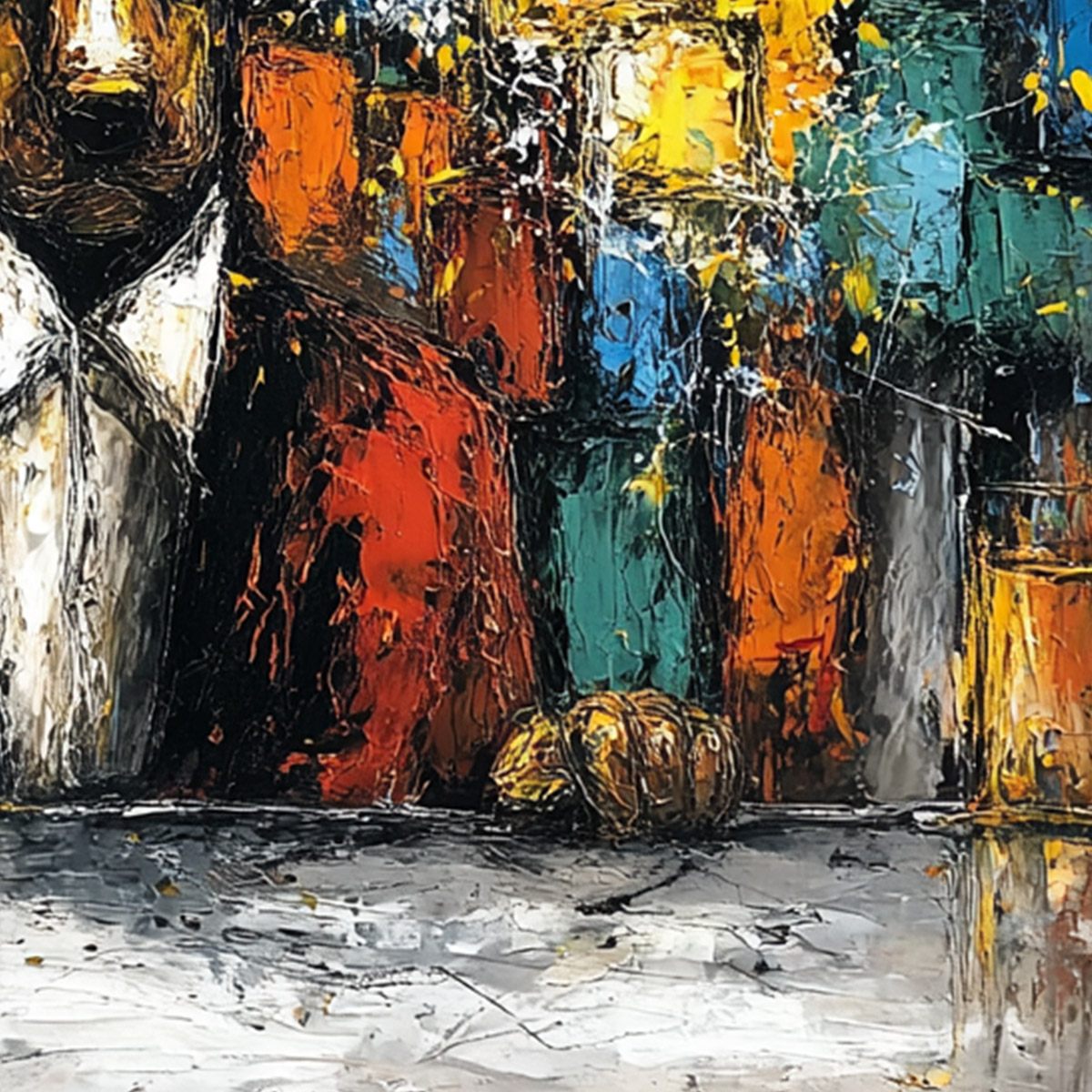 AFTER HOURS Abstract Dog Oil Painting | Colorful Modern Art - Image 5