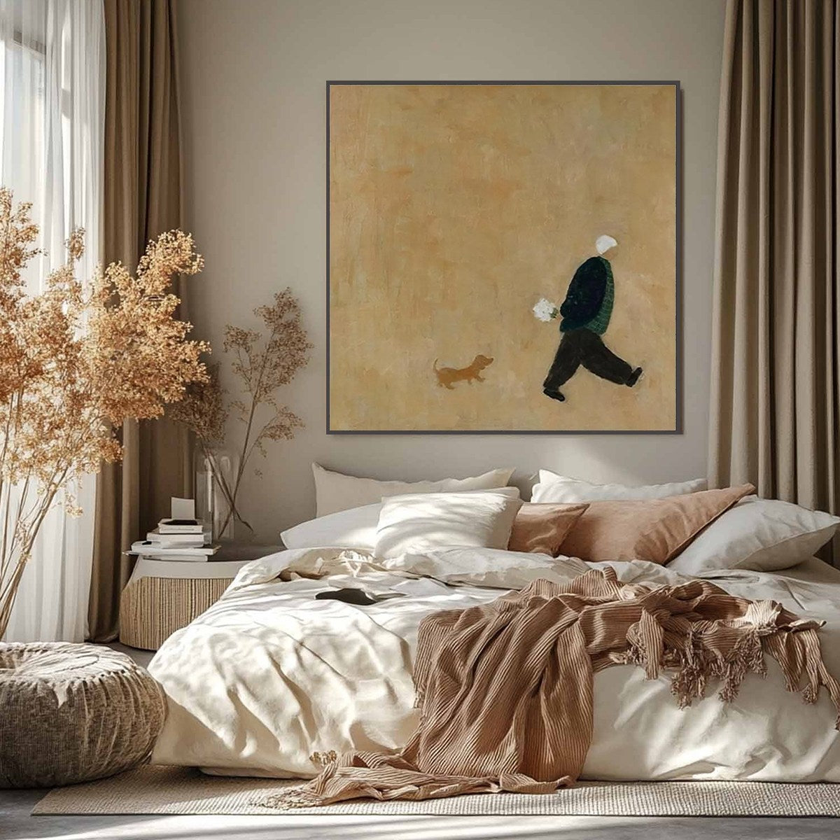 AFTERNOON STROLL: Minimalist Figurative Oil Painting - Image 5
