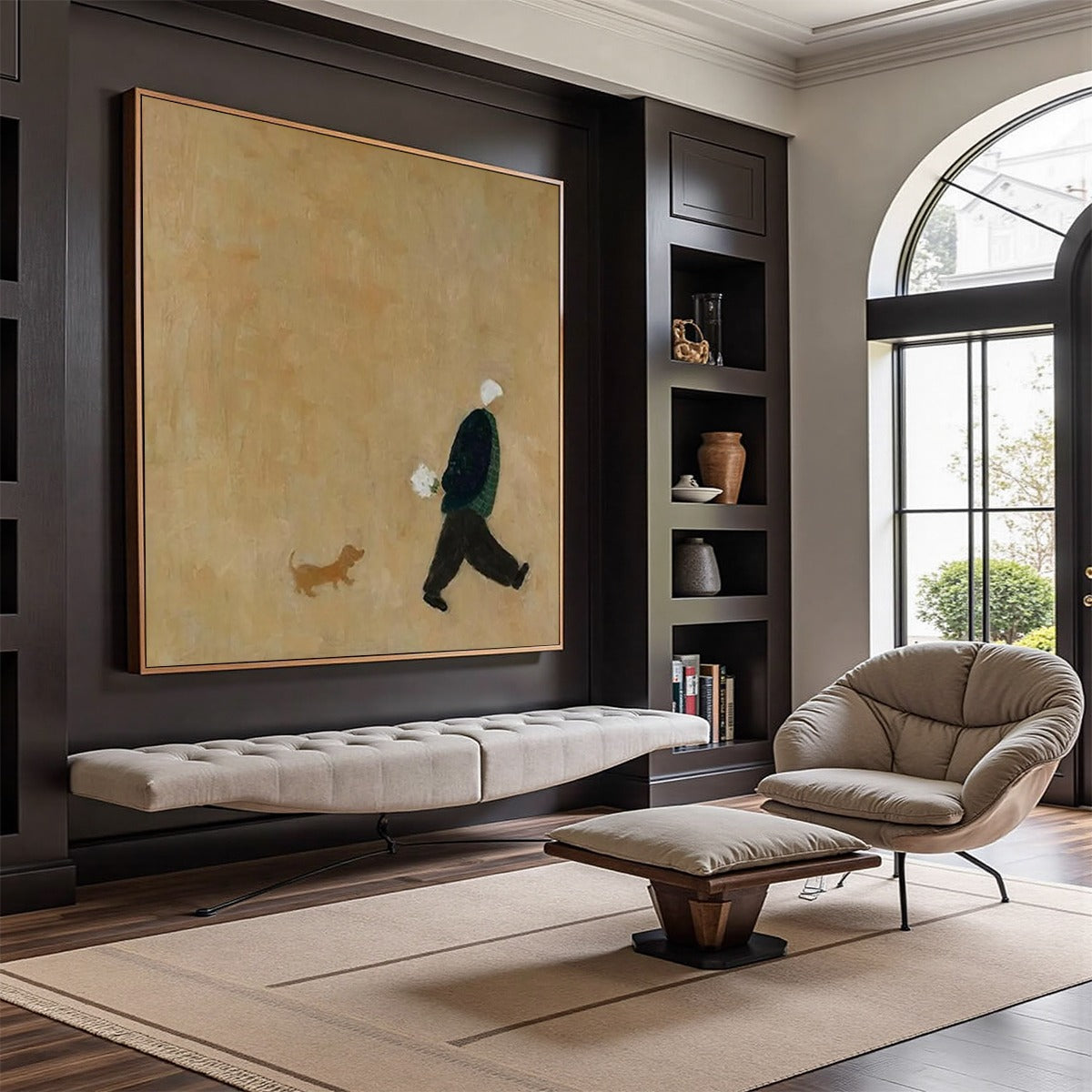 AFTERNOON STROLL: Minimalist Figurative Oil Painting - Image 2