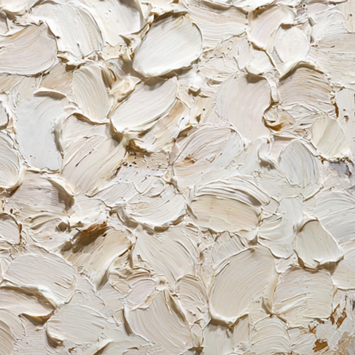 ALABASTER PETALS: Textured Wabi Sabi Abstract Impasto Painting - Image 3