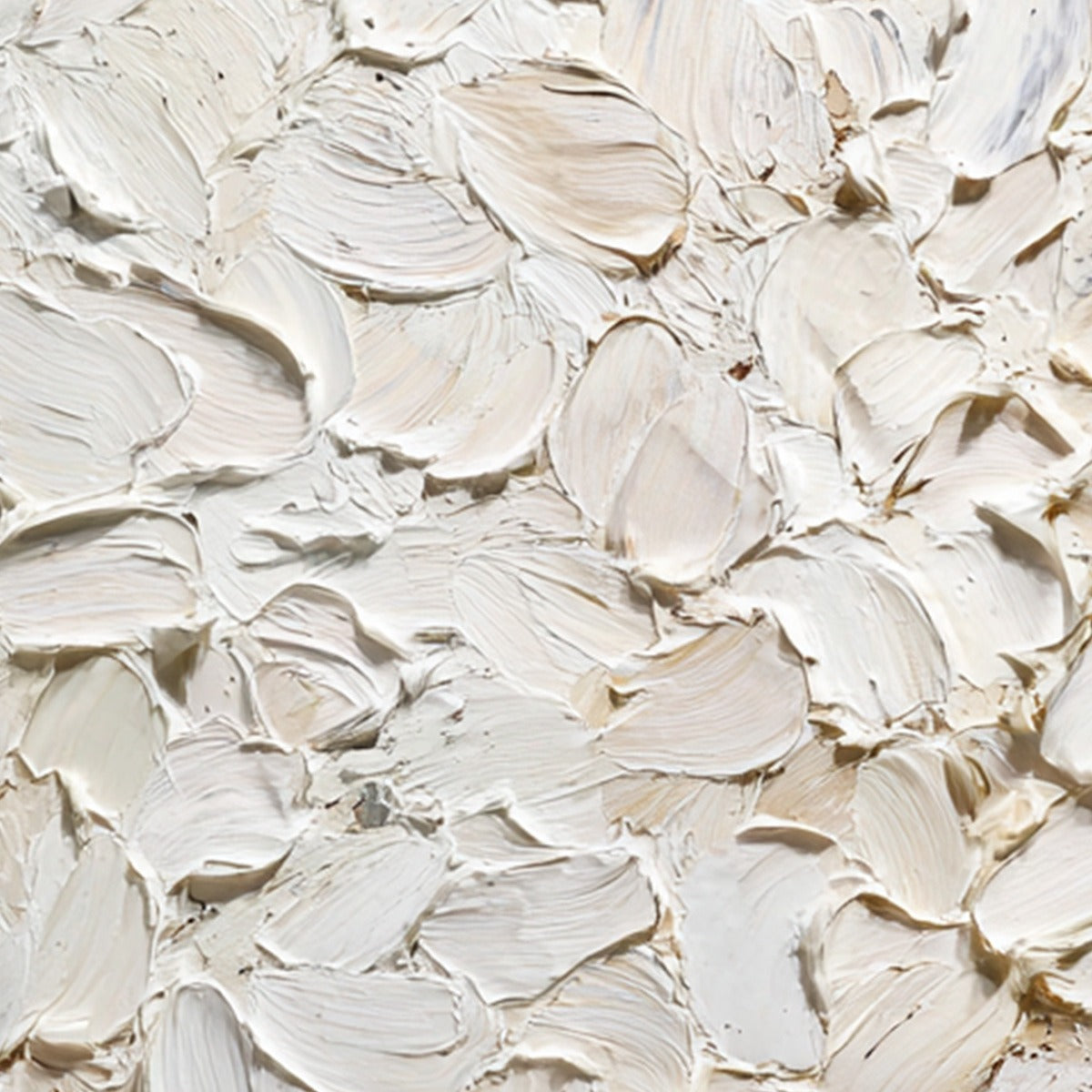 ALABASTER PETALS: Textured Wabi Sabi Abstract Impasto Painting - Image 5