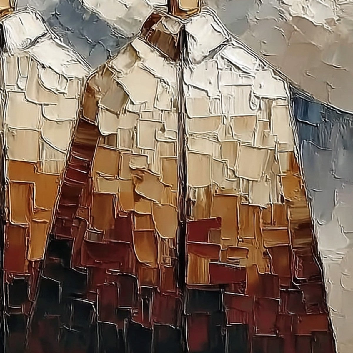 ALPINE COMPANIONS: Textured Impasto Painting of Two Figures in the Mountains - Image 5