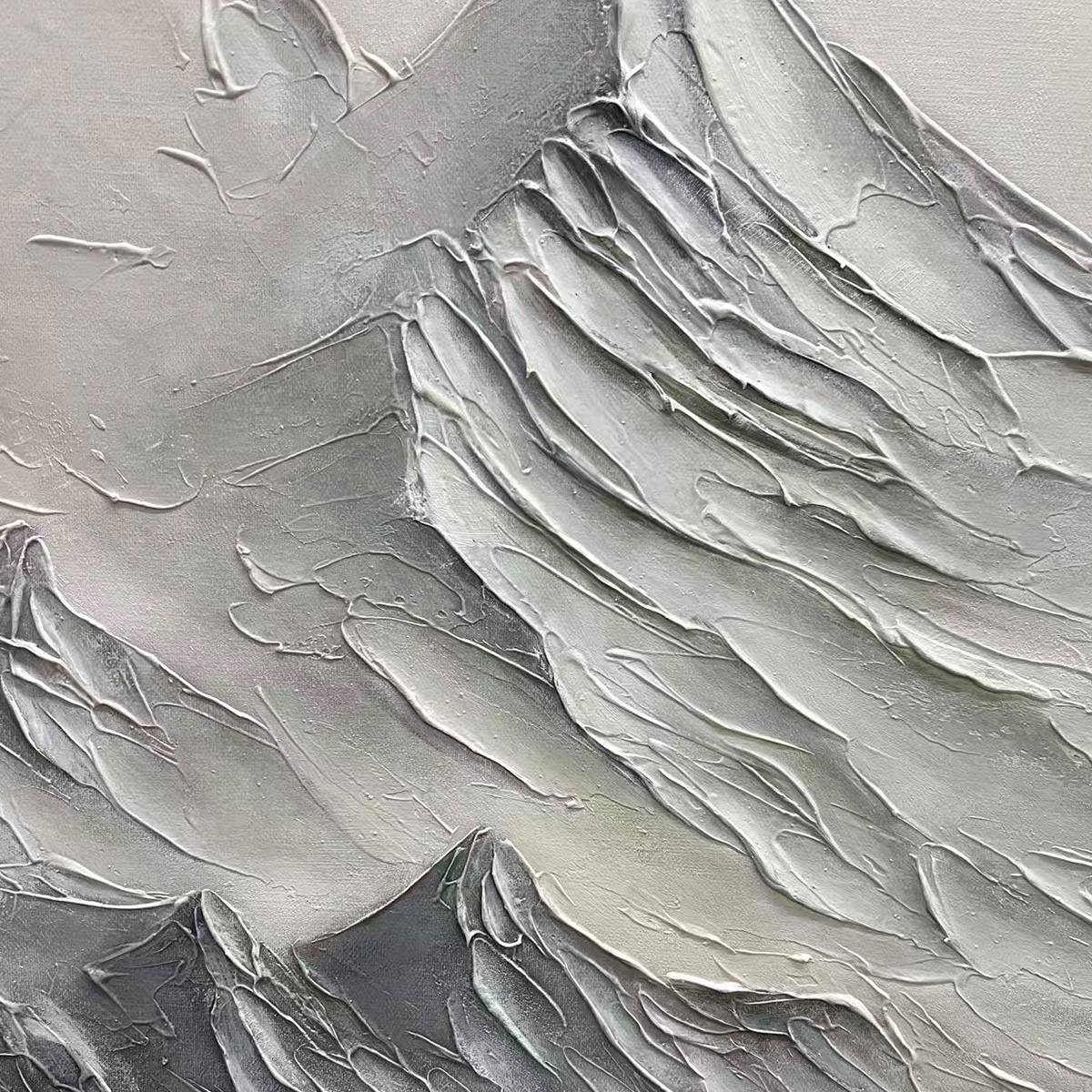 ALPINE MAJESTY: Textured Minimalist Mountain Painting - Image 3