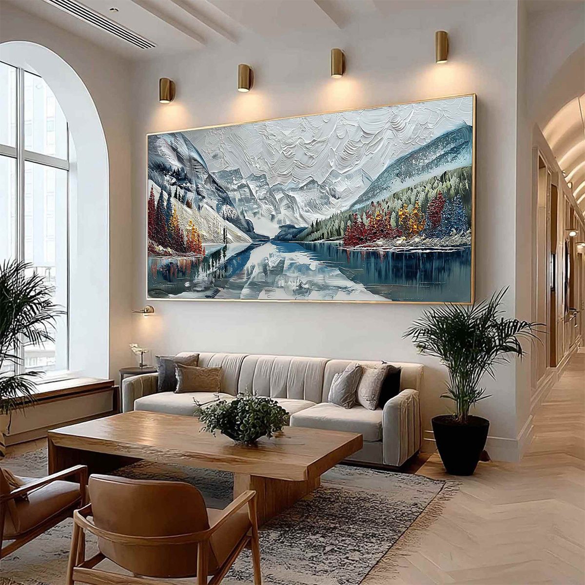 ALPINE REFLECTION: Textured Palette Knife Mountain & Lake Landscape Painting - Image 7