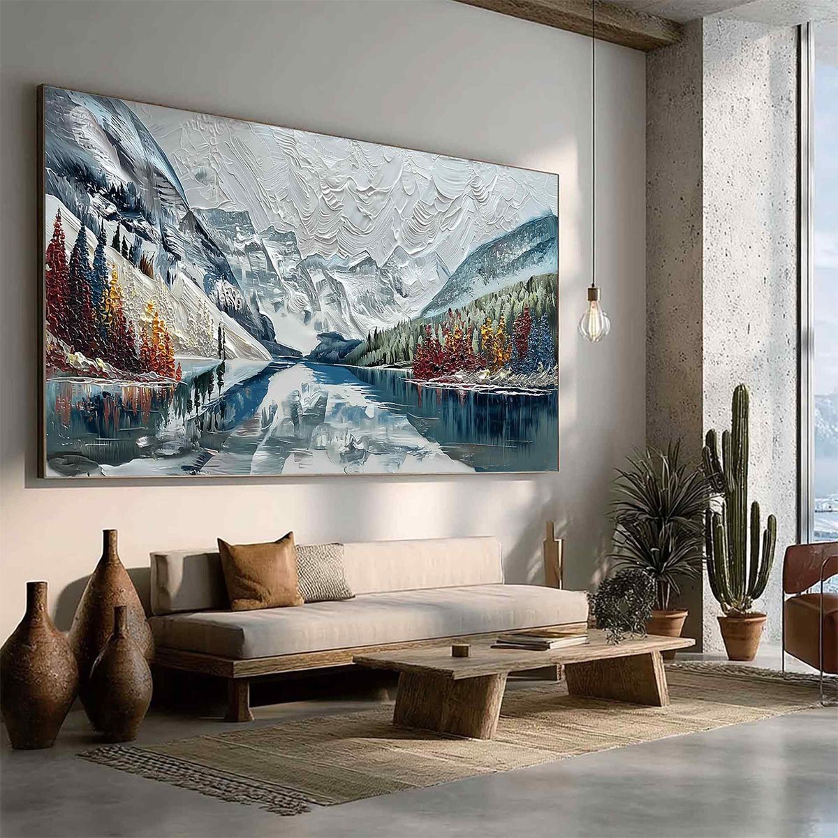 ALPINE REFLECTION: Textured Palette Knife Mountain & Lake Landscape Painting - Image 8