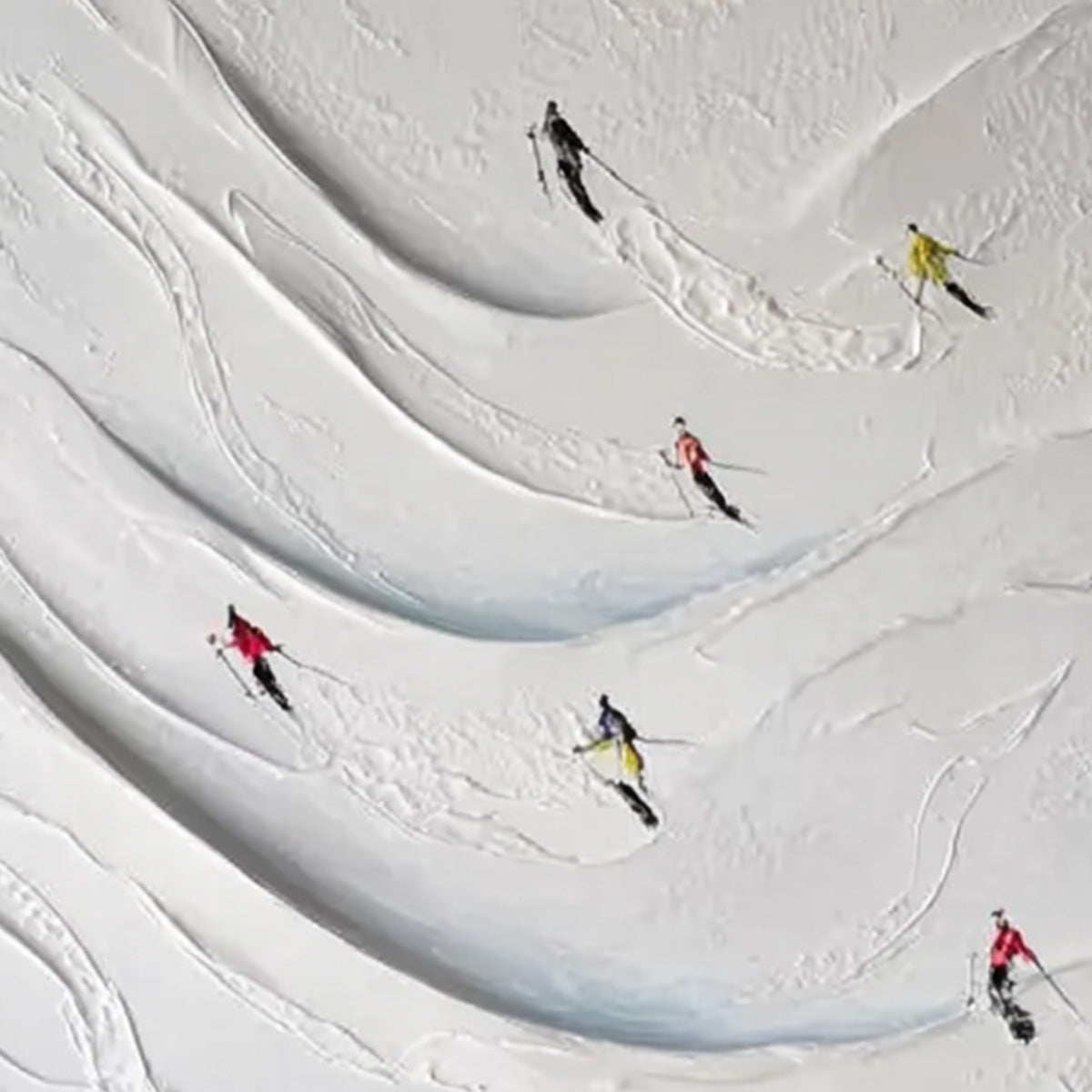 ALPINE RUSH: Textured Impasto Skiing & Mountain Sports Painting - Image 5