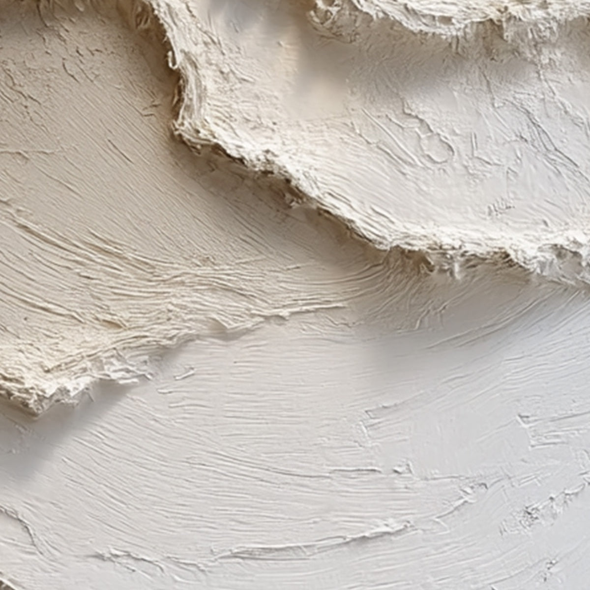 ALPINE WHISPERS: Textured White Abstract Oil Painting - Image 6