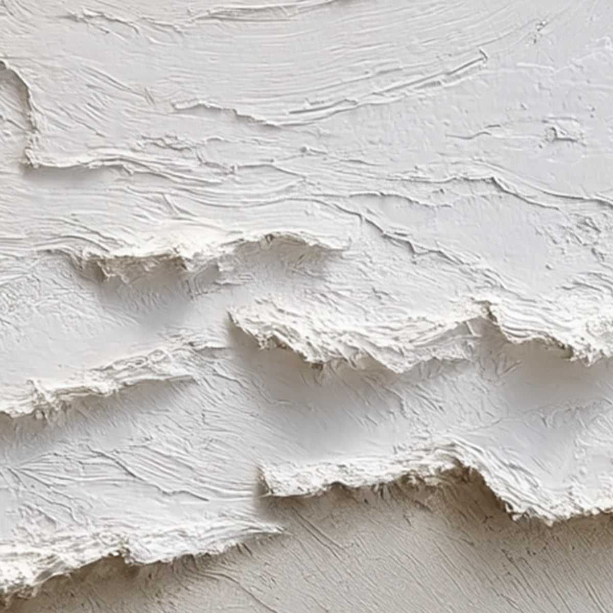 ALPINE WHISPERS: Textured White Abstract Oil Painting - Image 8