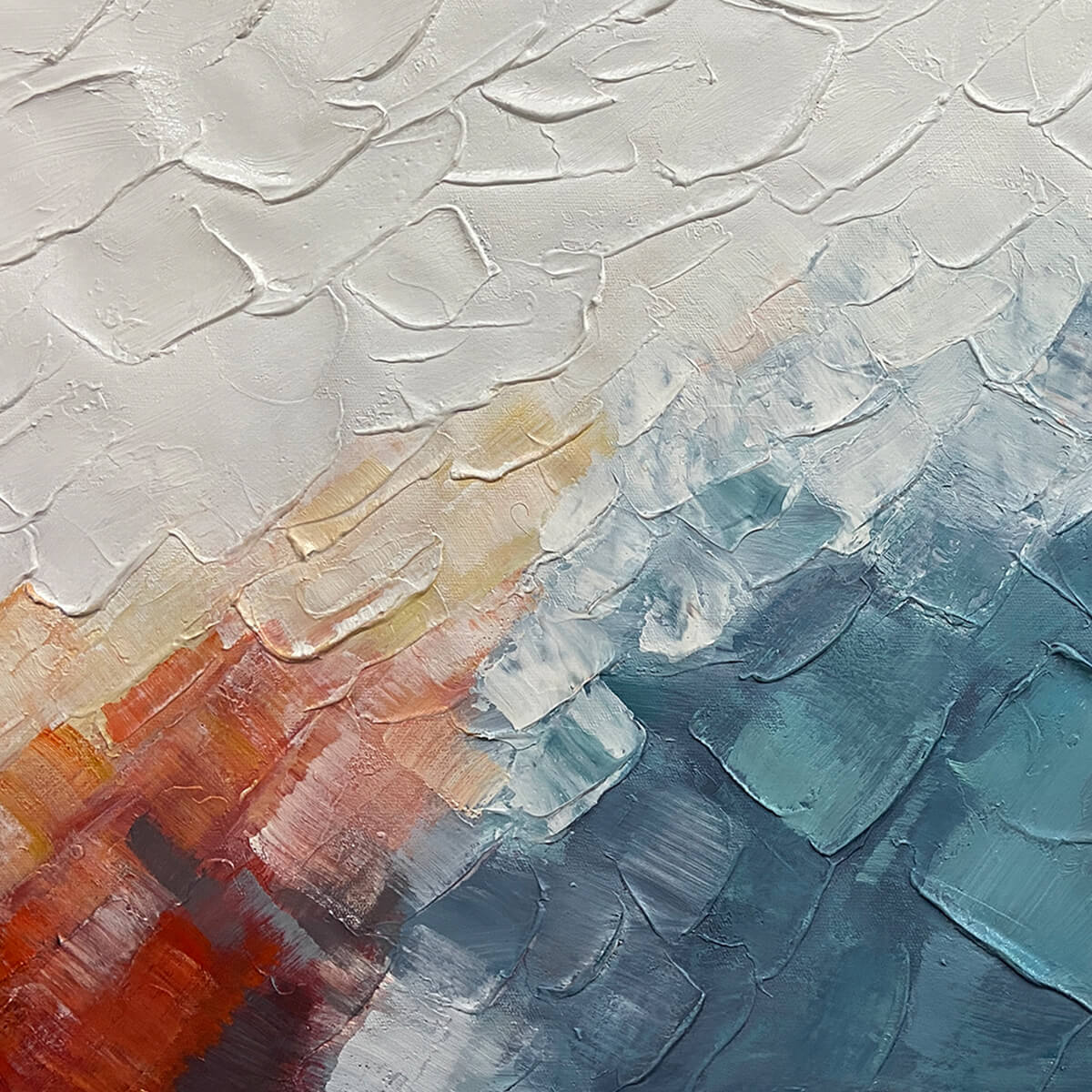 ALPINE GLOW: Abstract Mountain Impasto Oil Painting - Image 3
