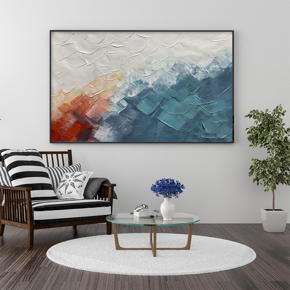 ALPINE GLOW: Abstract Mountain Impasto Oil Painting - Image 7