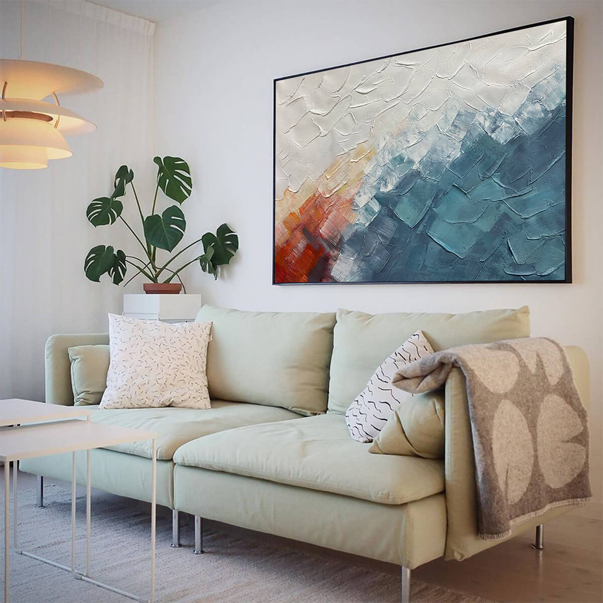 ALPINE GLOW: Abstract Mountain Impasto Oil Painting - Image 4