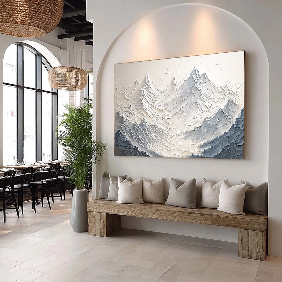 ALPINE MAJESTY: Textured Minimalist Mountain Painting - Image 8
