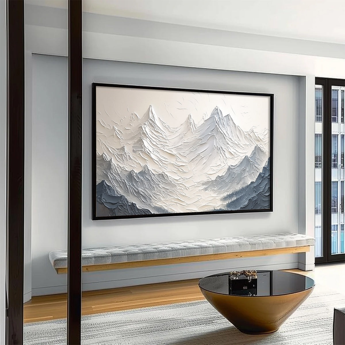 ALPINE MAJESTY: Textured Minimalist Mountain Painting - Image 7